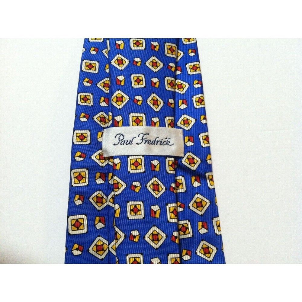 Paul Fredrick PAUL FREDRICK MENS NEW BLUE 100%SILK TIE WIDTH: 3 3/4" Size ONE SIZE - 3 Thumbnail