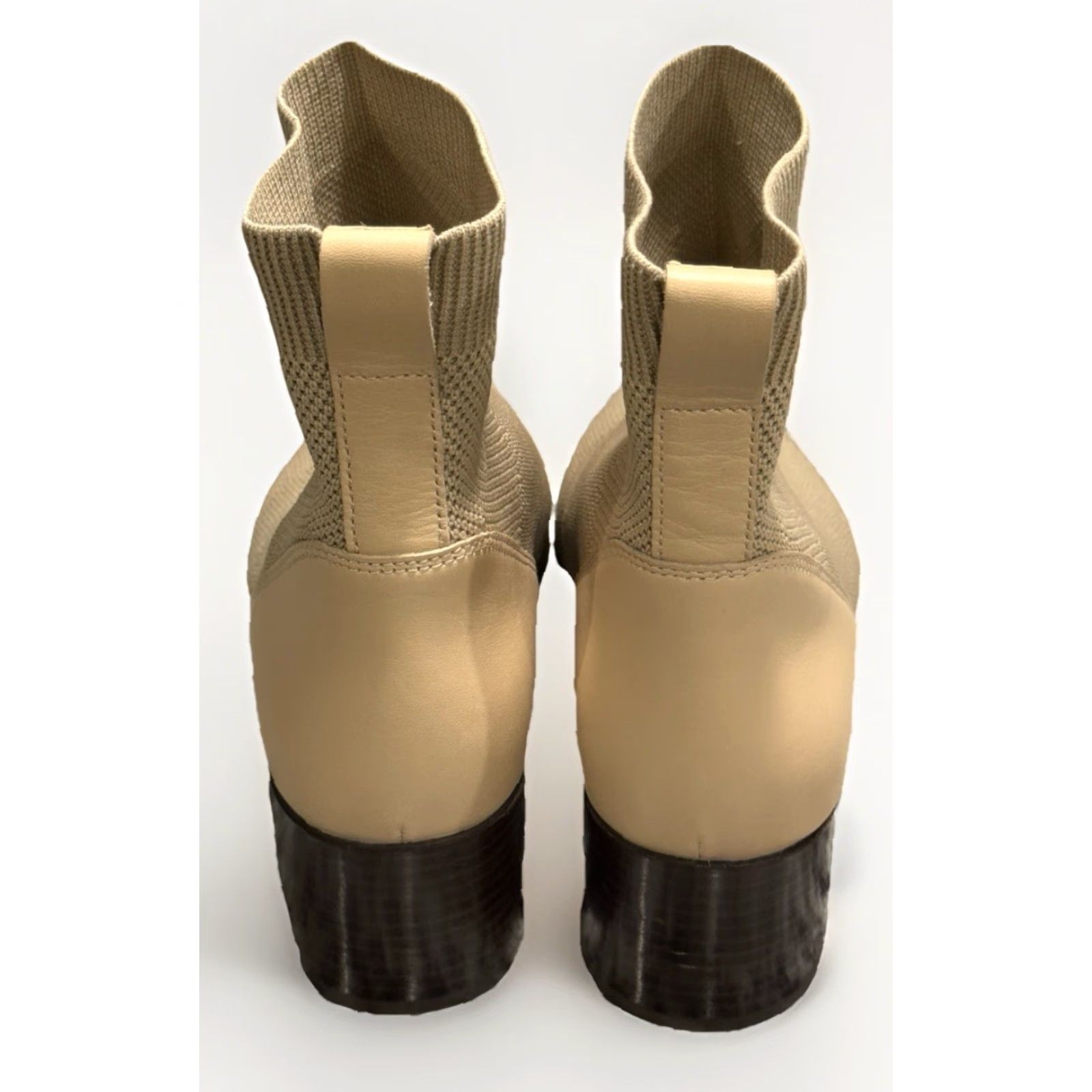 Everlane Everlane The Glove Boot Cream 9.5 Women's Stretch Rib Knit Ankle Bootie Size ONE SIZE - 4 Thumbnail