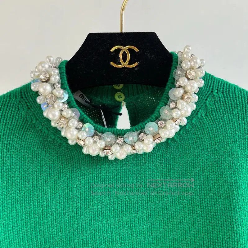 Miu Miu Miu Miu Green Cashmere Long Sleeve Sweater . Size L / US 10 / IT 46 - 3 Thumbnail