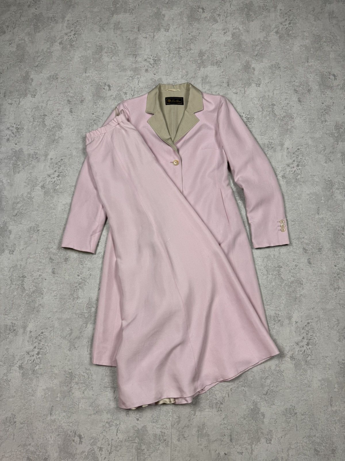 Loro Piana Set Silk Suit Trench & Skirt