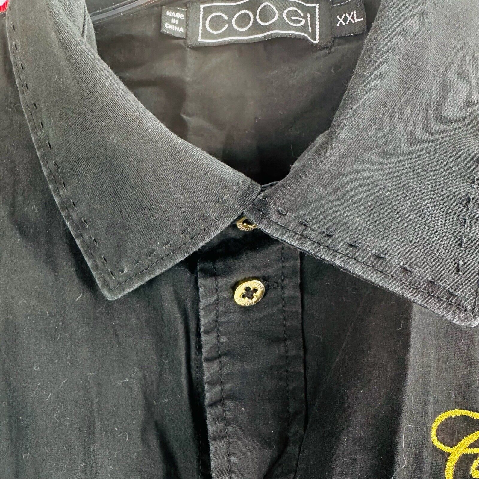 Coogi Coogi Shirt Mens XXL Black Embroidered Spell Out Hip Hop Y2K Size US XXL / EU 58 / 5 - 8 Thumbnail