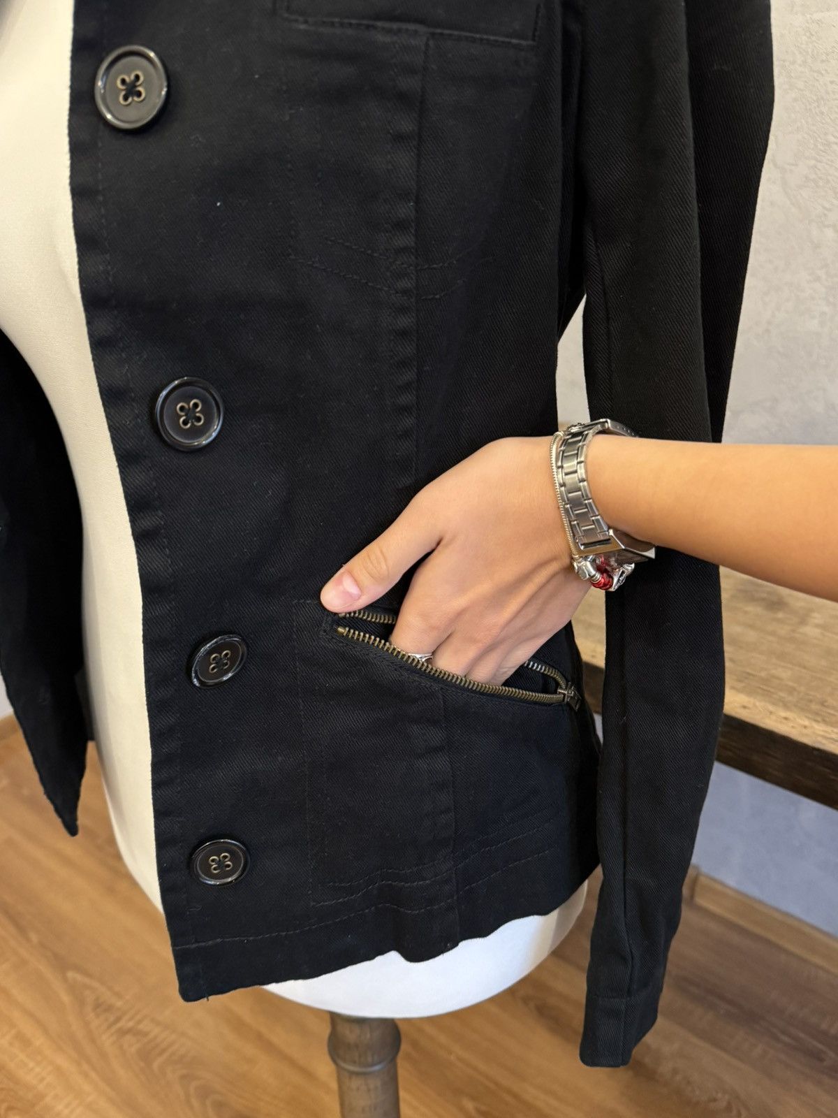 Vintage Vintage black trench jacket avant garde japanese y2k if6was9 Size XS / US 0-2 / IT 36-38 - 4 Thumbnail