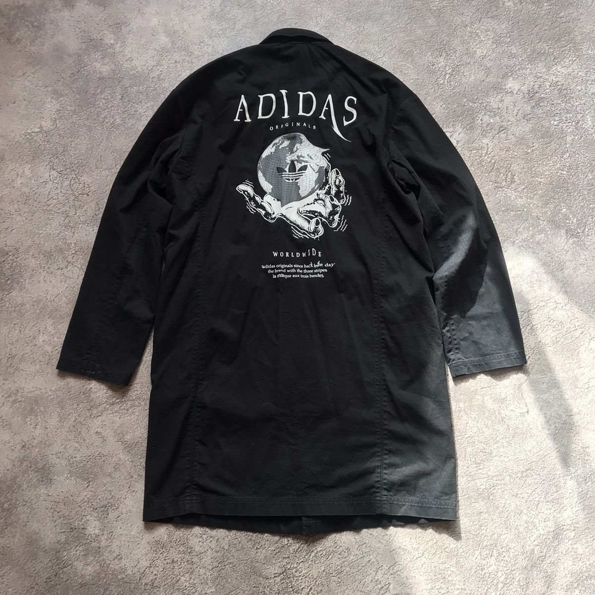 Vintage Vintage Adidas Graphic Longline Coat Streetwear Y2K Slim S Size US S / EU 44-46 / 1 - 2 Thumbnail