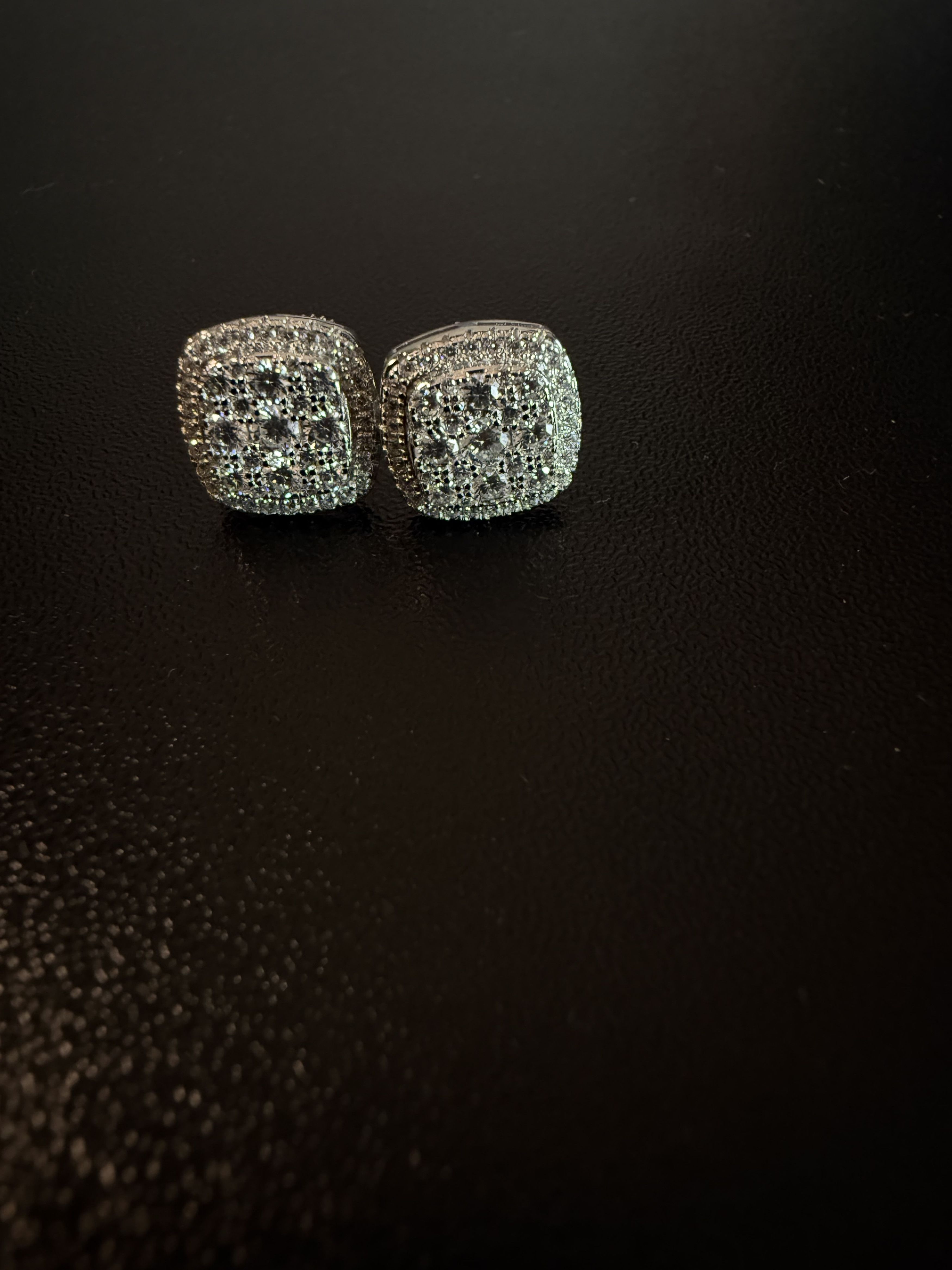 Other Square ice cross men’s Moissanite 925 silver earrings Size ONE SIZE - 3 Thumbnail