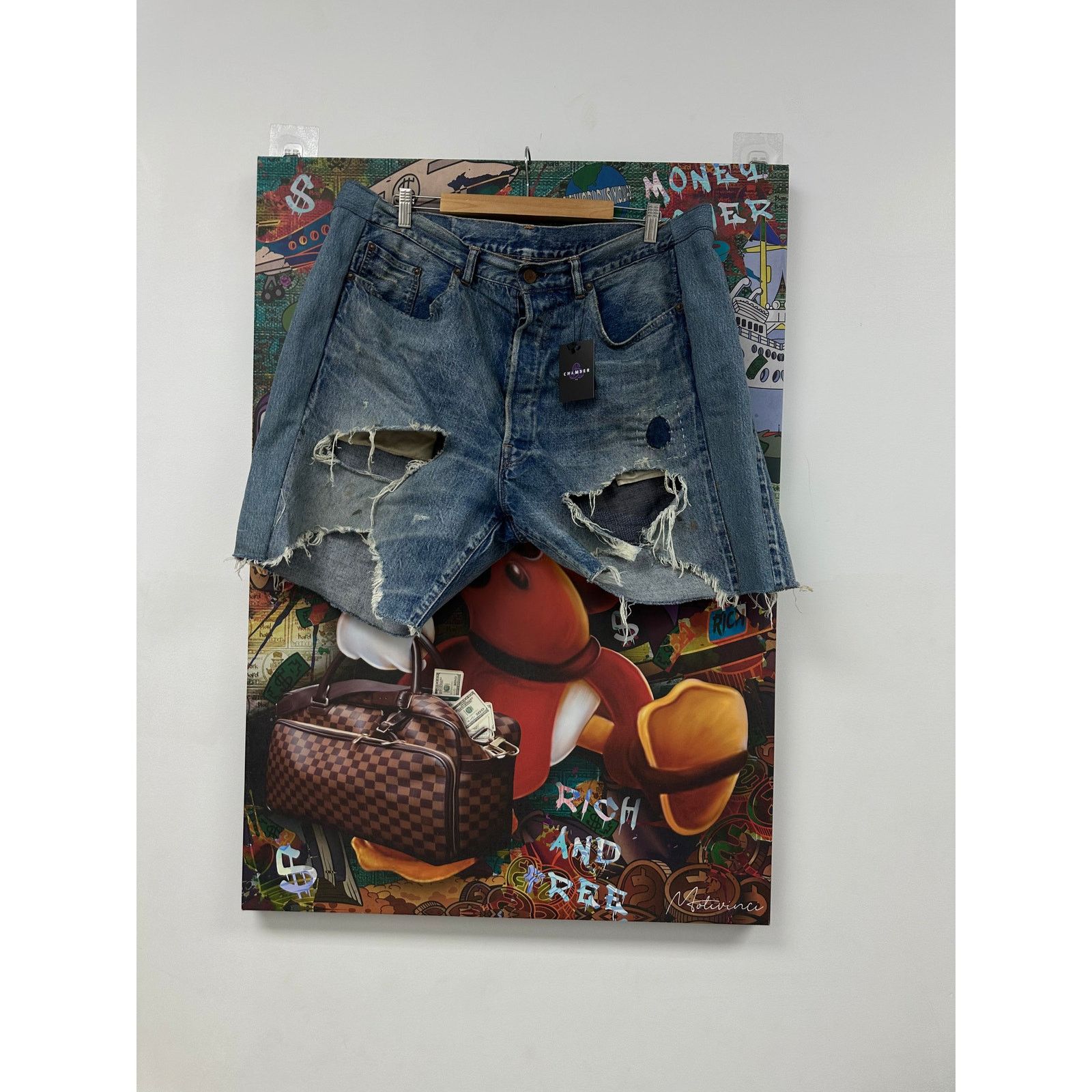 Saint Michael Saint Mxxxxxx Distressed Denim Shorts Used XL | Grailed