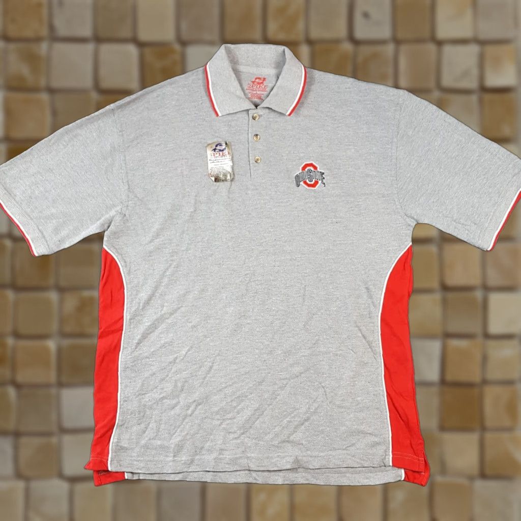 Vintage Ohio State Buckeyes College Football Sz Large Preppy Polo Golf Shirt Sports OSU Size US L / EU 52-54 / 3 - 1 Thumbnail