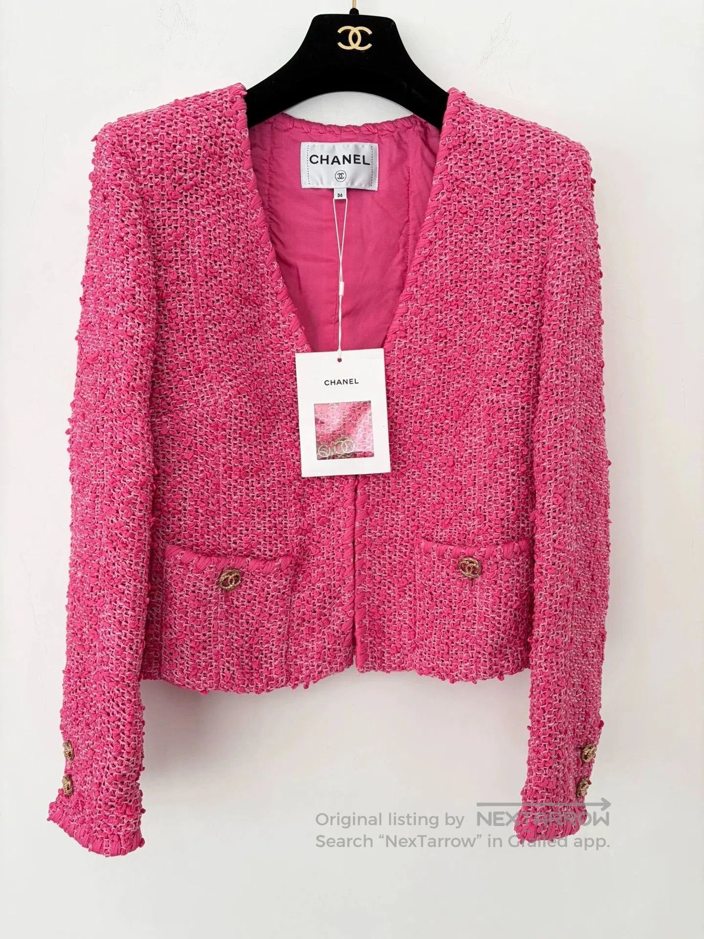 Chanel Chanel 21C Pink Tweed Jacket Size 36. Size US S / EU 44-46 / 1 - 2 Thumbnail