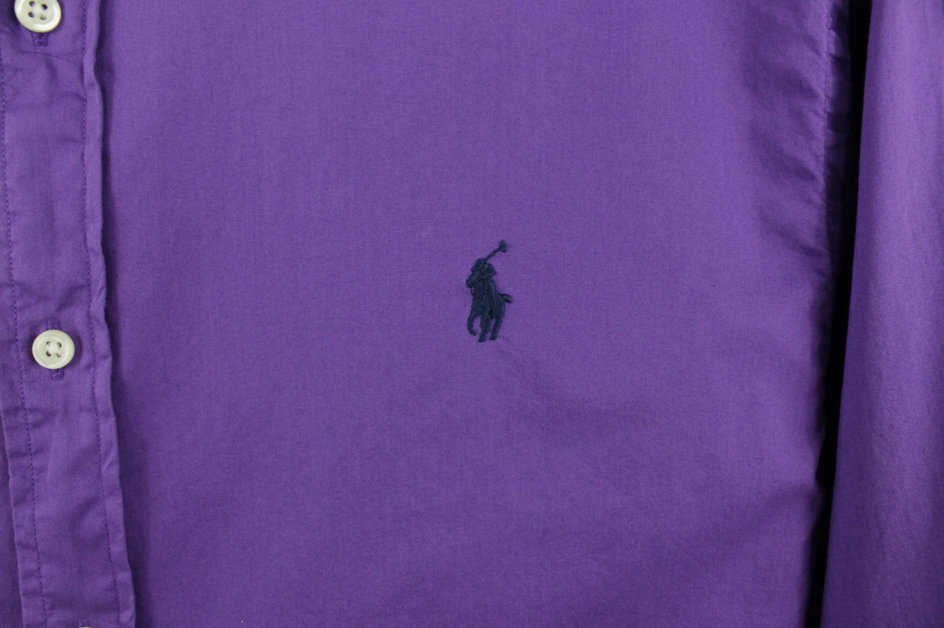 Polo Ralph Lauren × Ralph Lauren Polo Ralph Lauren Slim Fit Garment Dyed Purple Light Shirt Size US XL / EU 56 / 4 - 4 Thumbnail