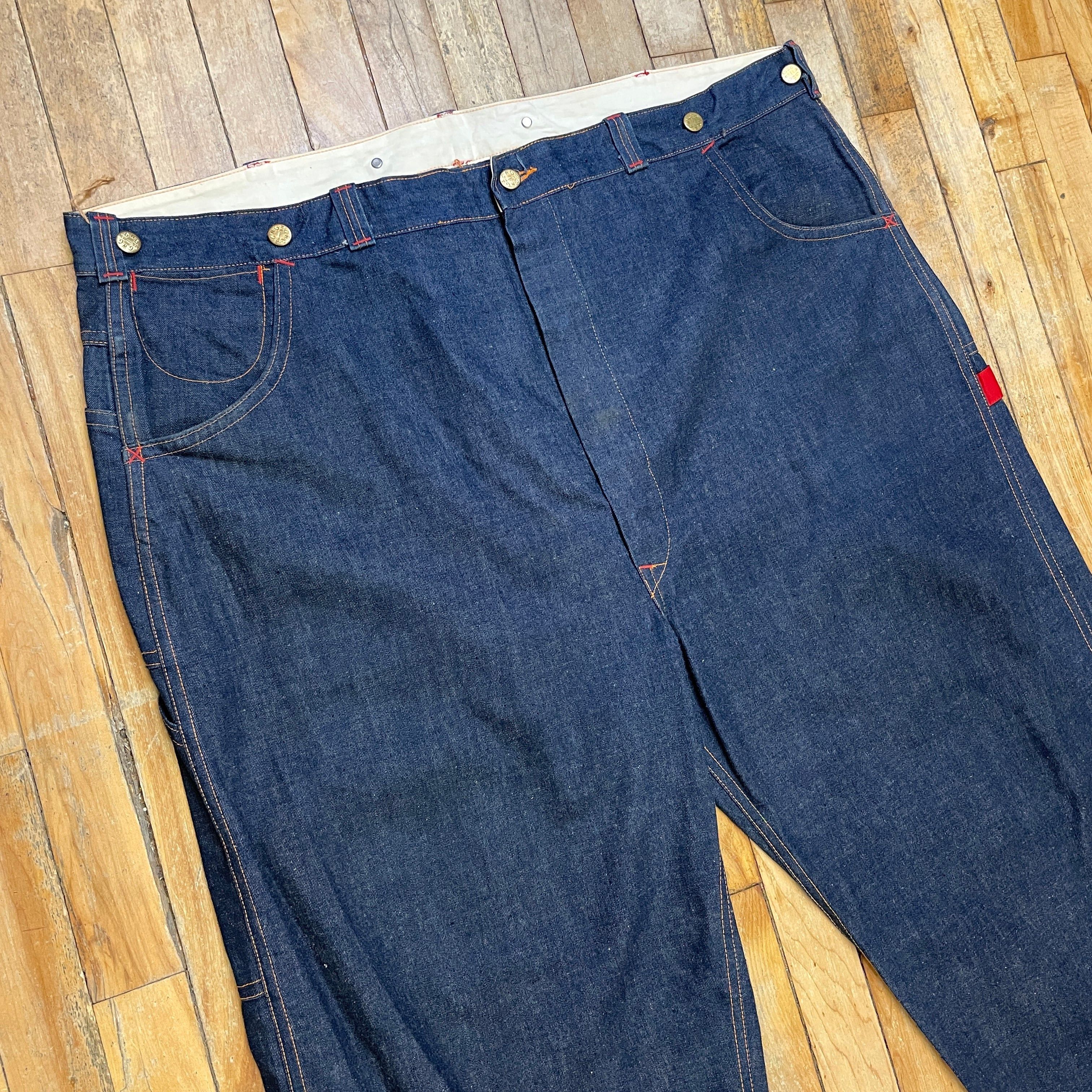 Other 1950s GWG "Red Strap" Snobak Denim Union Made In Canada Vintage Worker Jeans Size 47" Size US 32 / EU 48 - 3 Thumbnail
