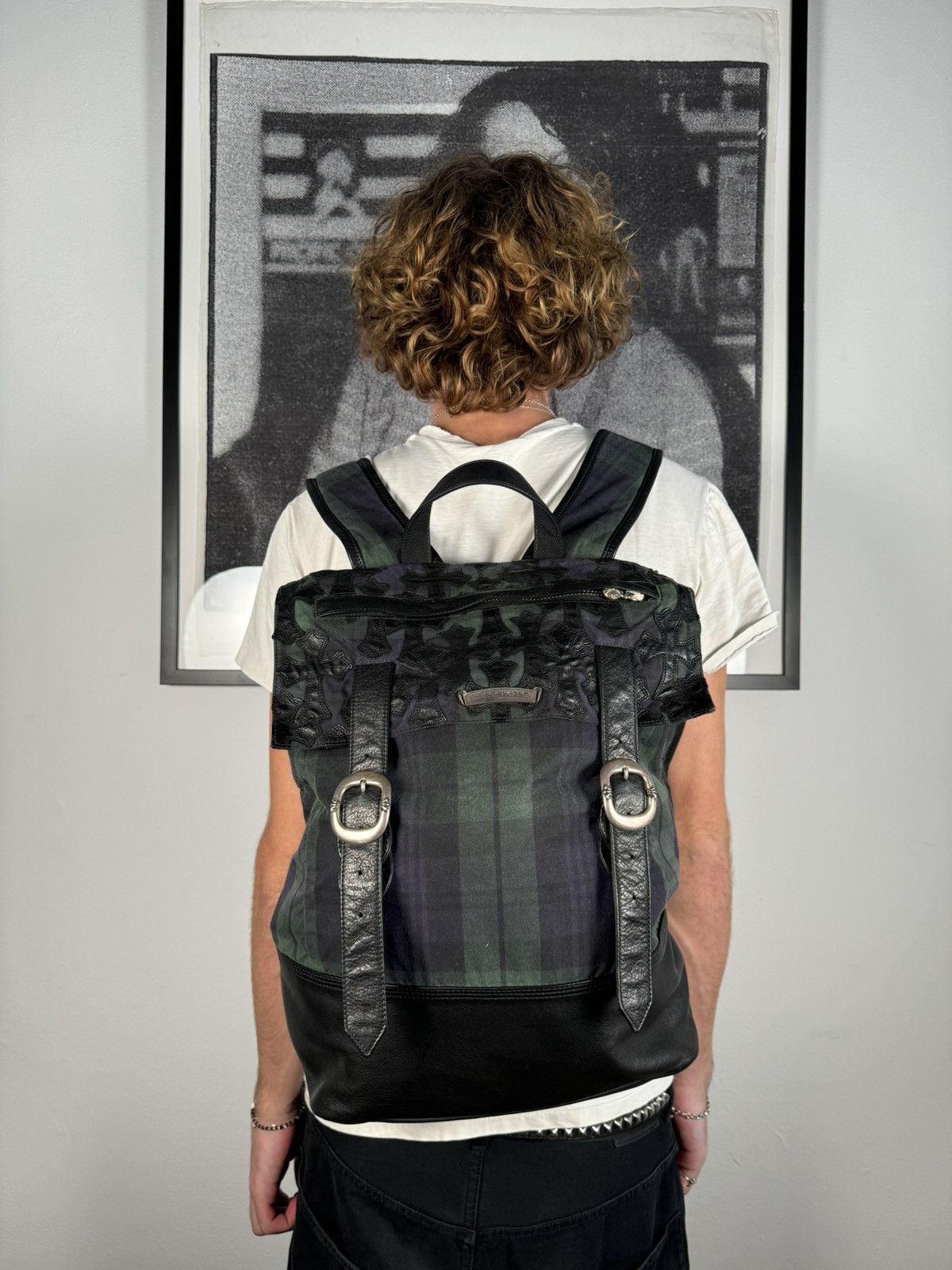 Chrome Hearts ULTIMATE GRAIL🏁EARLY 2000'S PLAID CROSS PATCH MOTO BACKPACK Size ONE SIZE - 3 Thumbnail
