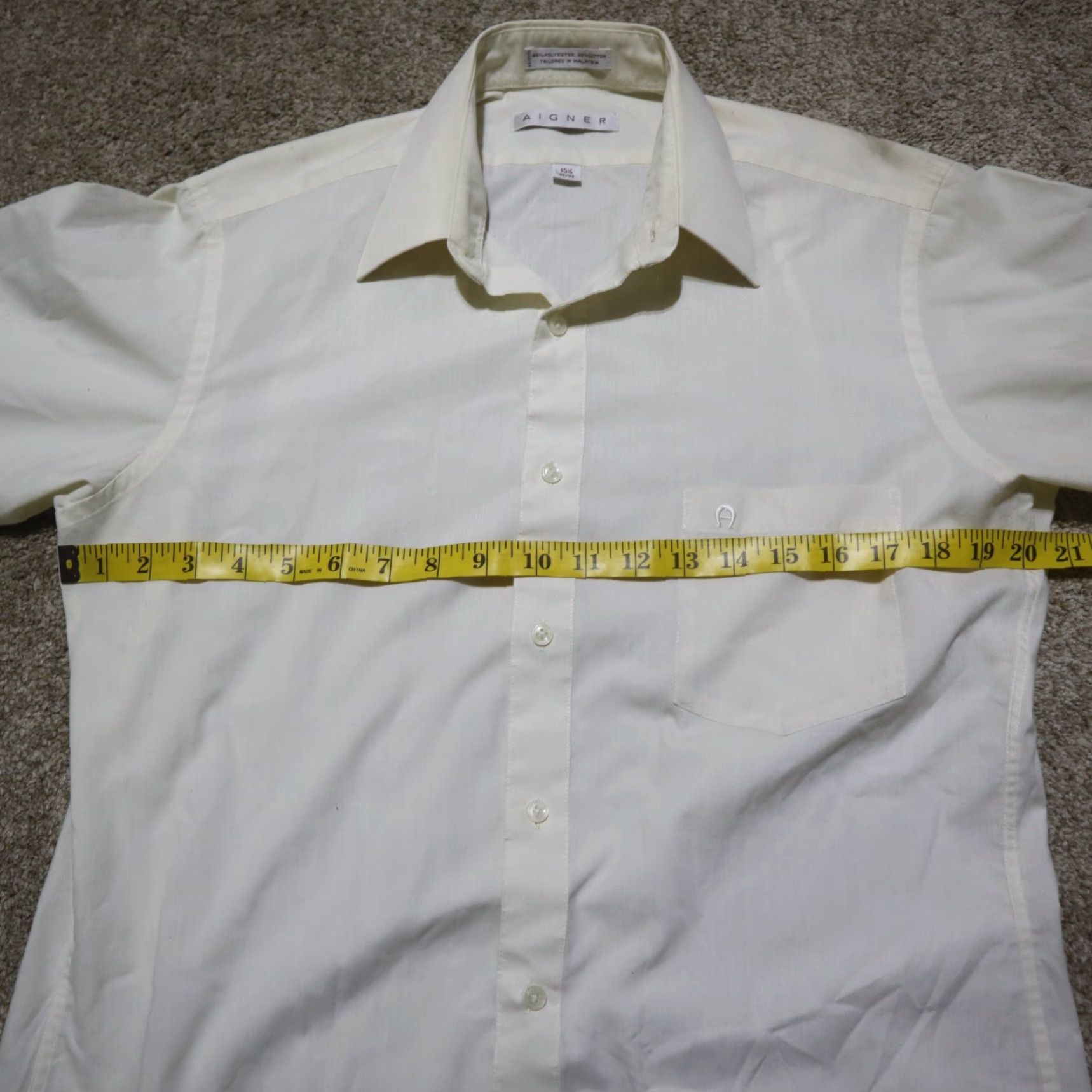Etienne Aigner Etienne Aigner Shirt Dress Shirt Beige Solid Button-Down Long Sleeve Men Size 15.5 32/33 Collared Button Down Denim? Size US M / EU 48-50 / 2 - 4 Thumbnail