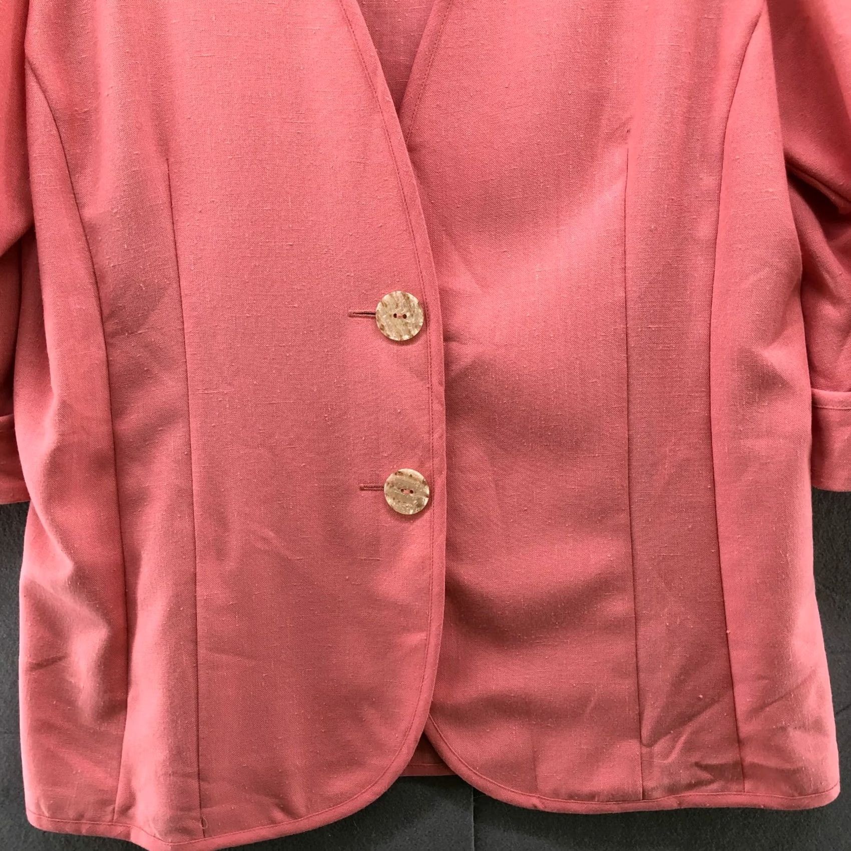 Vintage VINTAGE Blazer Women Pink 2 Button Lightweight 80s 90s L Regular Polyester Blend Solid Vintage Size L / US 10 / IT 46 - 4 Thumbnail