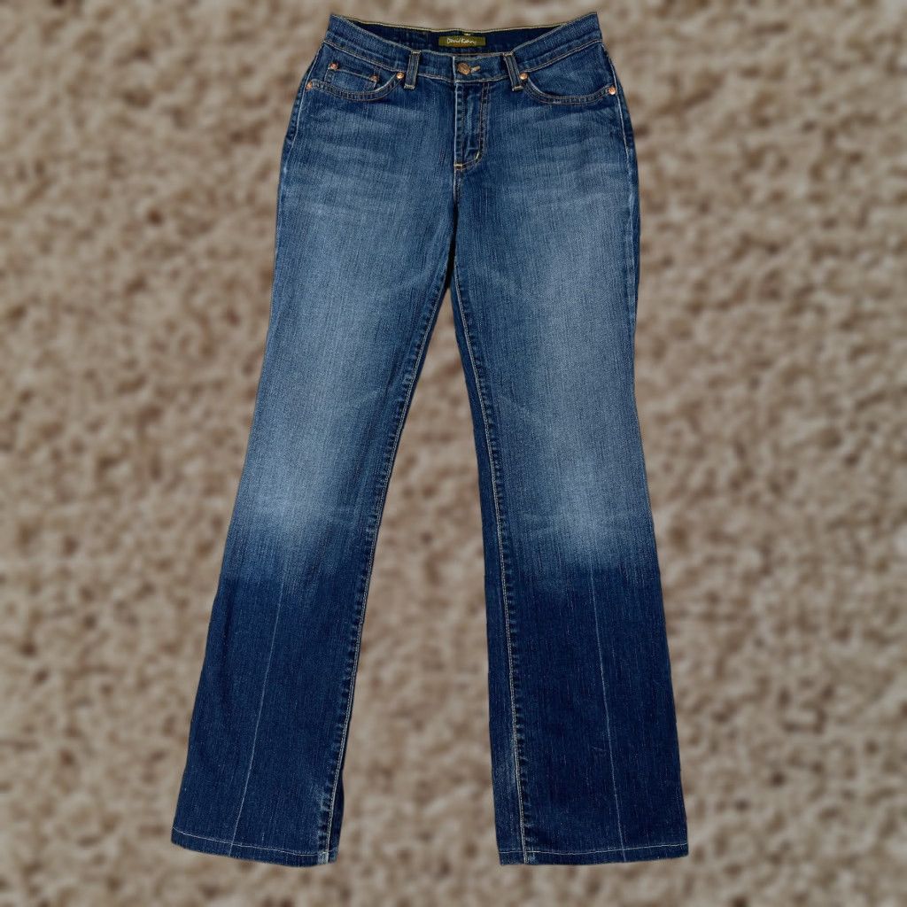 Vintage David Kahn Jeans Women 4 Blue Denim 26 in Waist 30 in Inseam 5-Pocket Embroidered Logo Straight Cotton Size 27" / US 4 / IT 40 - 1 Thumbnail
