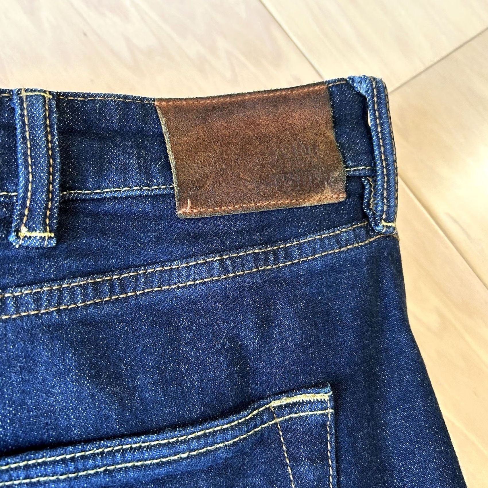 Denime Flint & Tinder Jeans Athletic Tapered Red Line Selvedge Blue 40x33 Mens Jeans Denim Stretch 5-Pocket Modern City USA Style Size US 40 / EU 56 - 2 Thumbnail