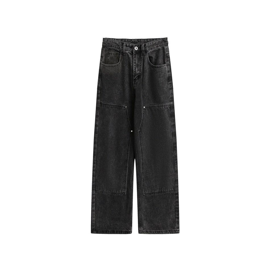 Jean Unisex washed faded loose baggy hiphop cargo jeans Size US 28 / EU 44 - 3 Thumbnail