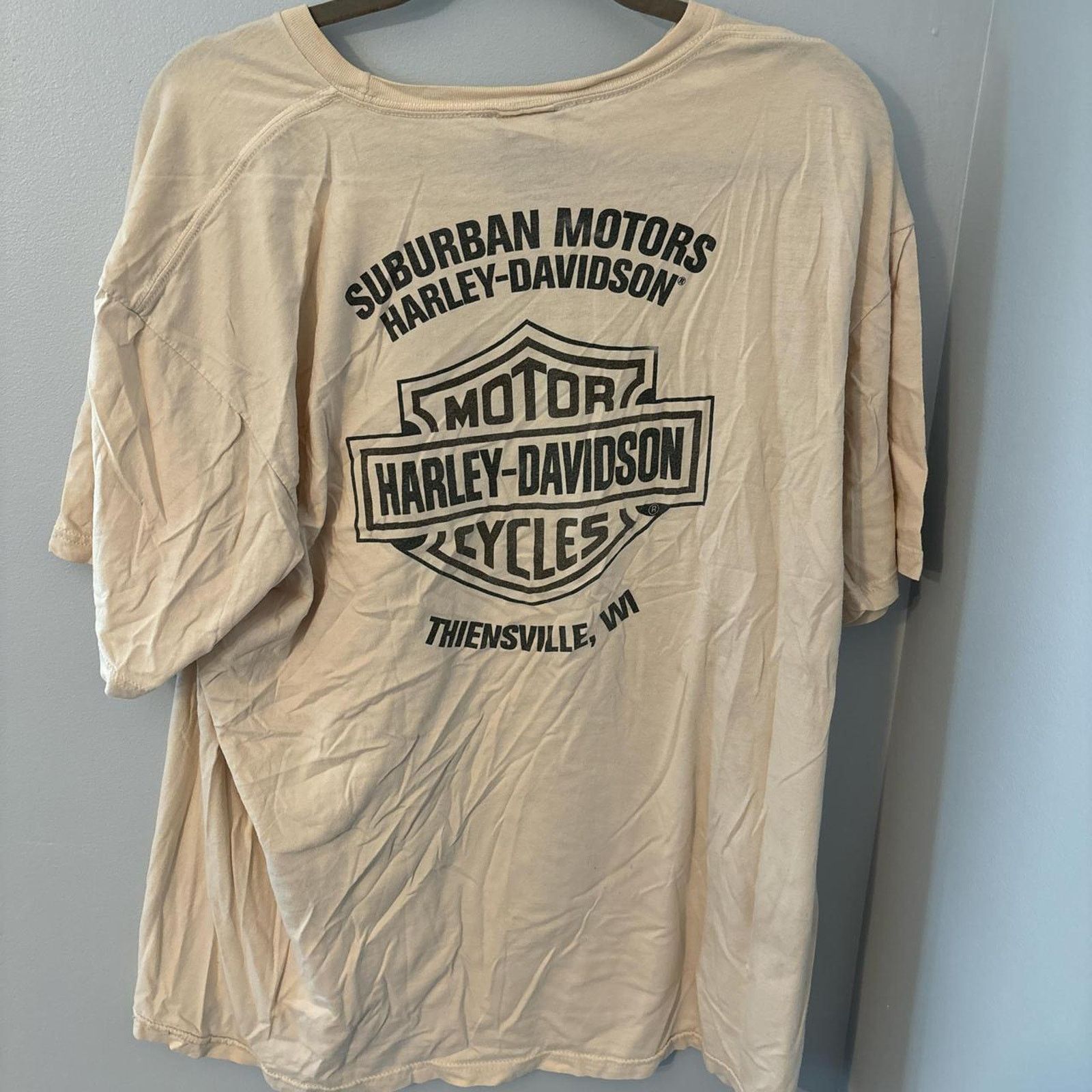 Harley Davidson Cream harley davidson vintage t-shirt Size US XXL / EU 58 / 5 - 4 Thumbnail