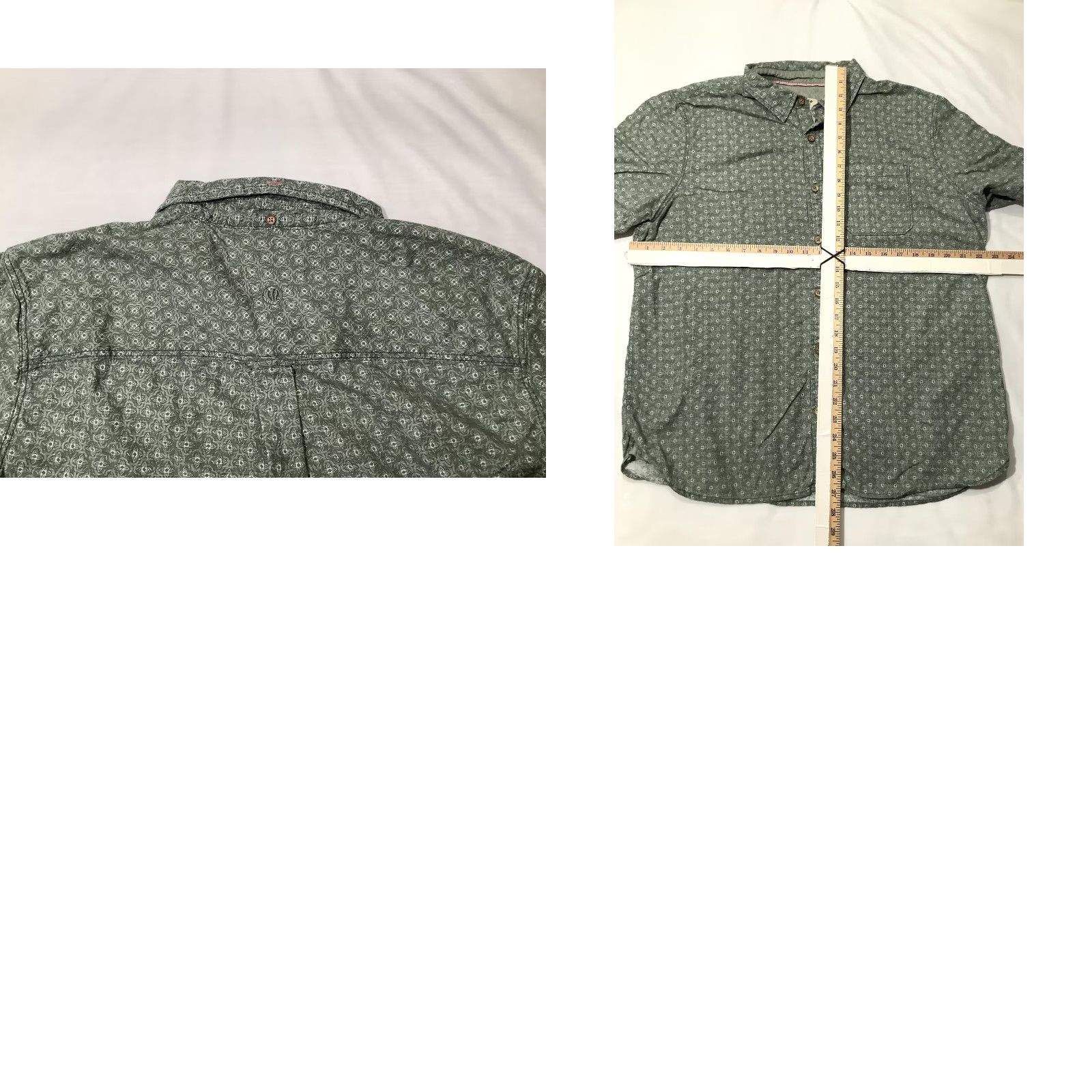 FatFace Fat Face Shirt Mens XL Green Geometric Short Sleeve Button Front Cotton Casual Size US XL / EU 56 / 4 - 8 Thumbnail