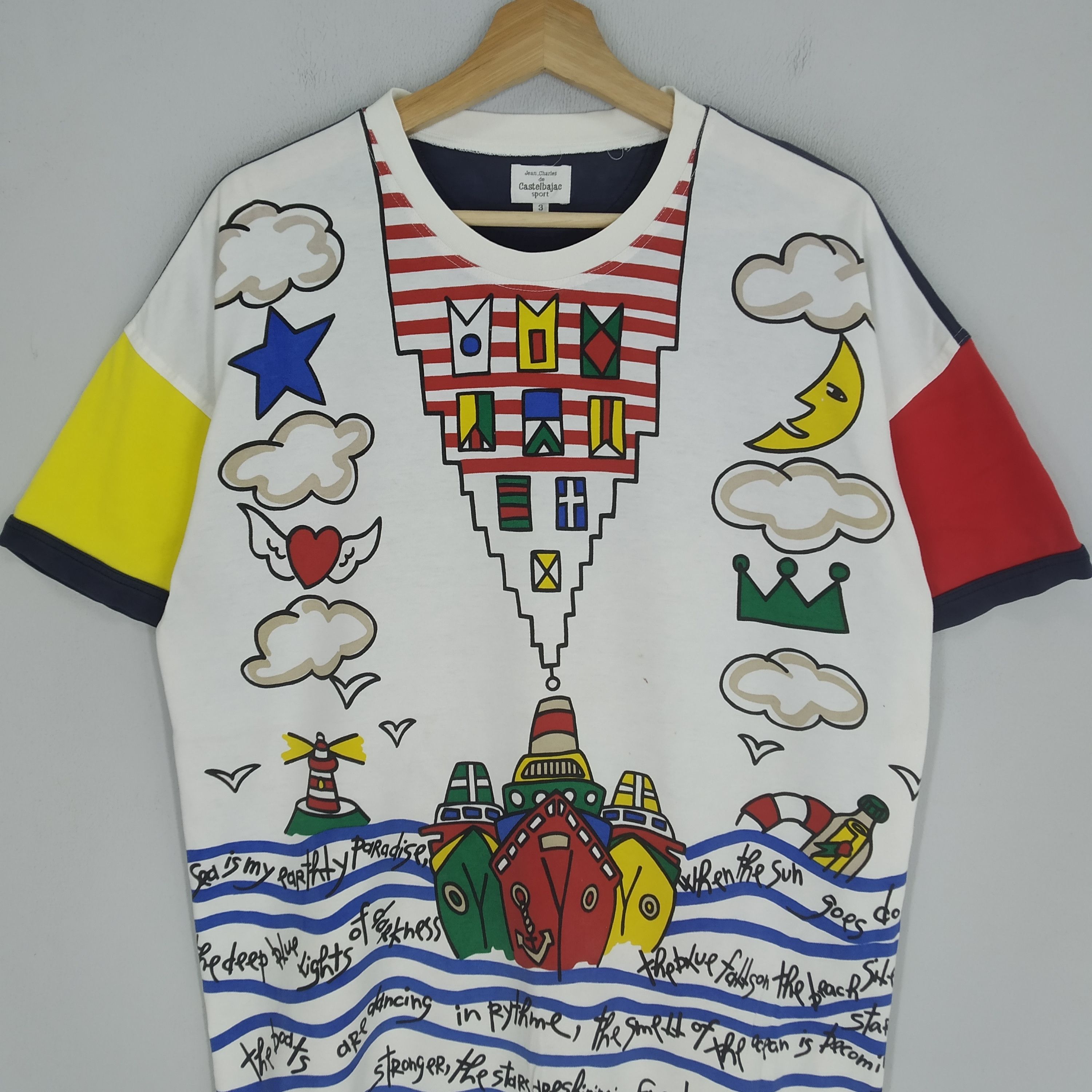 Art Comes First Vintage 90s Jean Charles De Castelbajac Pop Art Sea Paradise Size US L / EU 52-54 / 3 - 3 Thumbnail