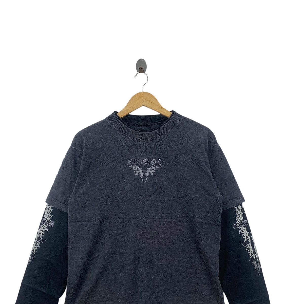 Vintage Vintage BULLET NOISE Y2K Dragon Tribal Flame Tee Shirt Top Size US M / EU 48-50 / 2 - 2 Thumbnail