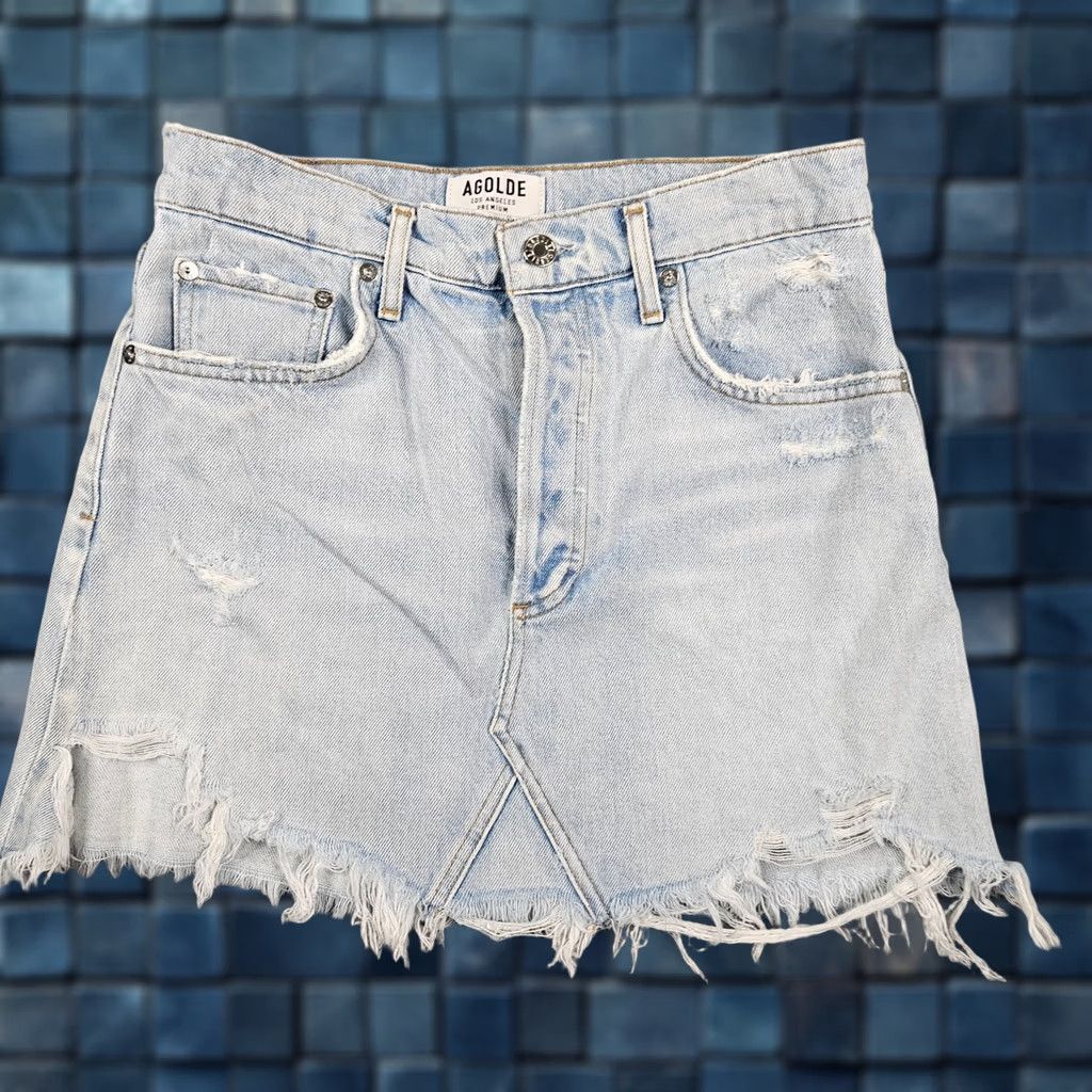 Agolde AGOLDE Blue Denim Skirt Mini Women’s Size 26 Size 26" / US 2 / IT 38 - 1 Thumbnail