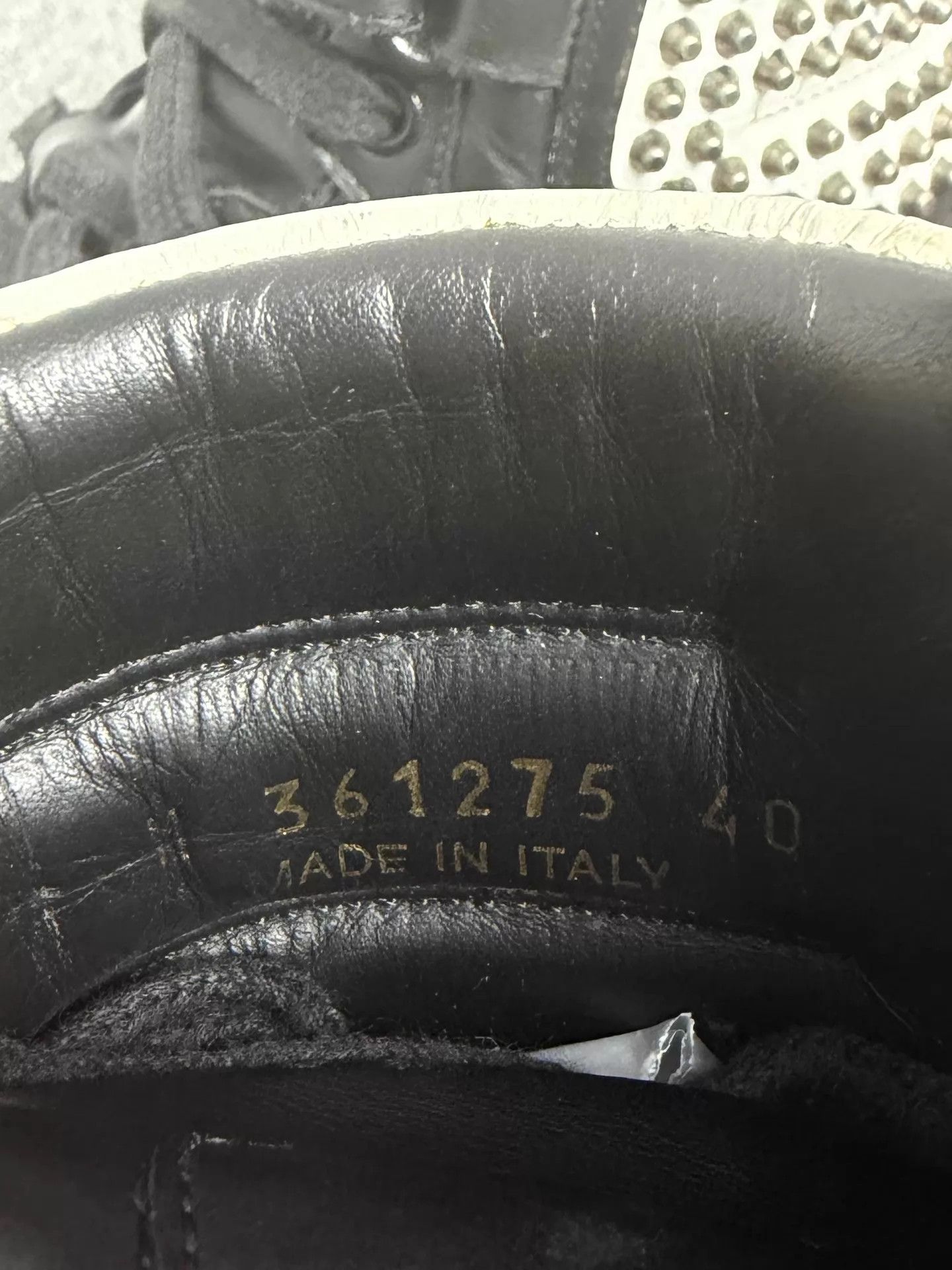 Saint Laurent Paris SLP14FW Black White Studded High-Top Sneaker 40 Size US 7 / EU 40 - 5 Thumbnail