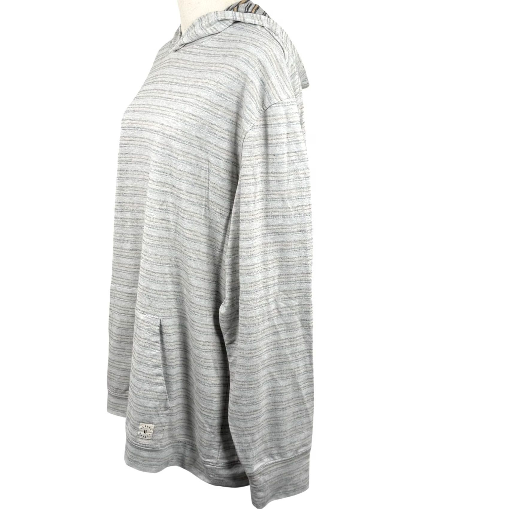 Vintage Linksoul Tempus Fugit XXL Lightweight Stripe Golf Pullover Hoodie LS481 Front Pocket Hooded Pullover Mens Big & Tall Gray Size US XXL / EU 58 / 5 - 2 Thumbnail