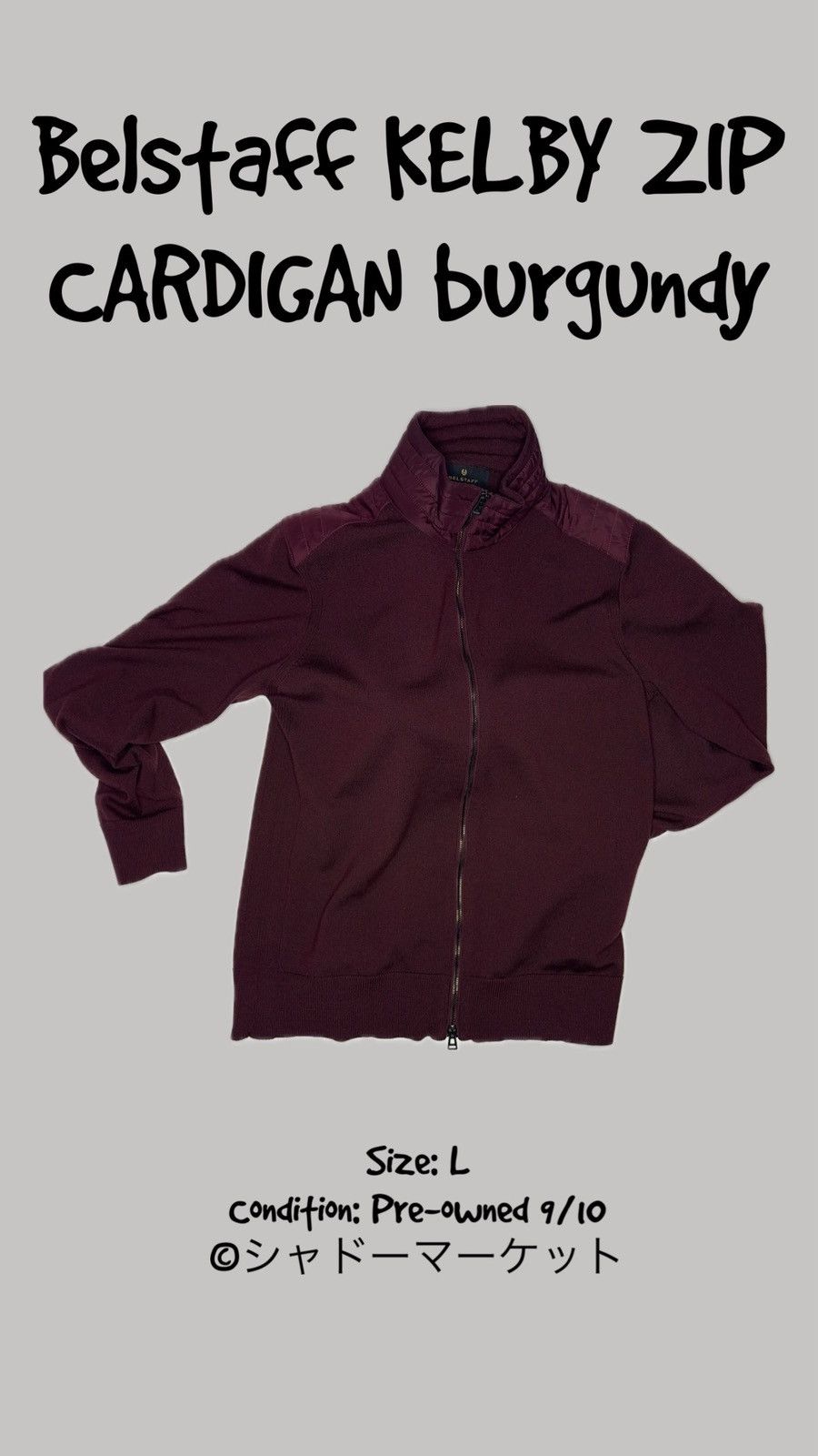 Belstaff KELBY ZIP CARDIGAN burgundy size L