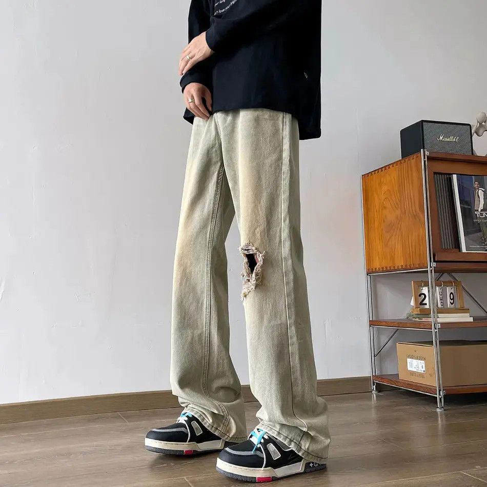 Japanese Brand Retro straight tube loose slightly flared jeans Size US 32 / EU 48 - 3 Thumbnail