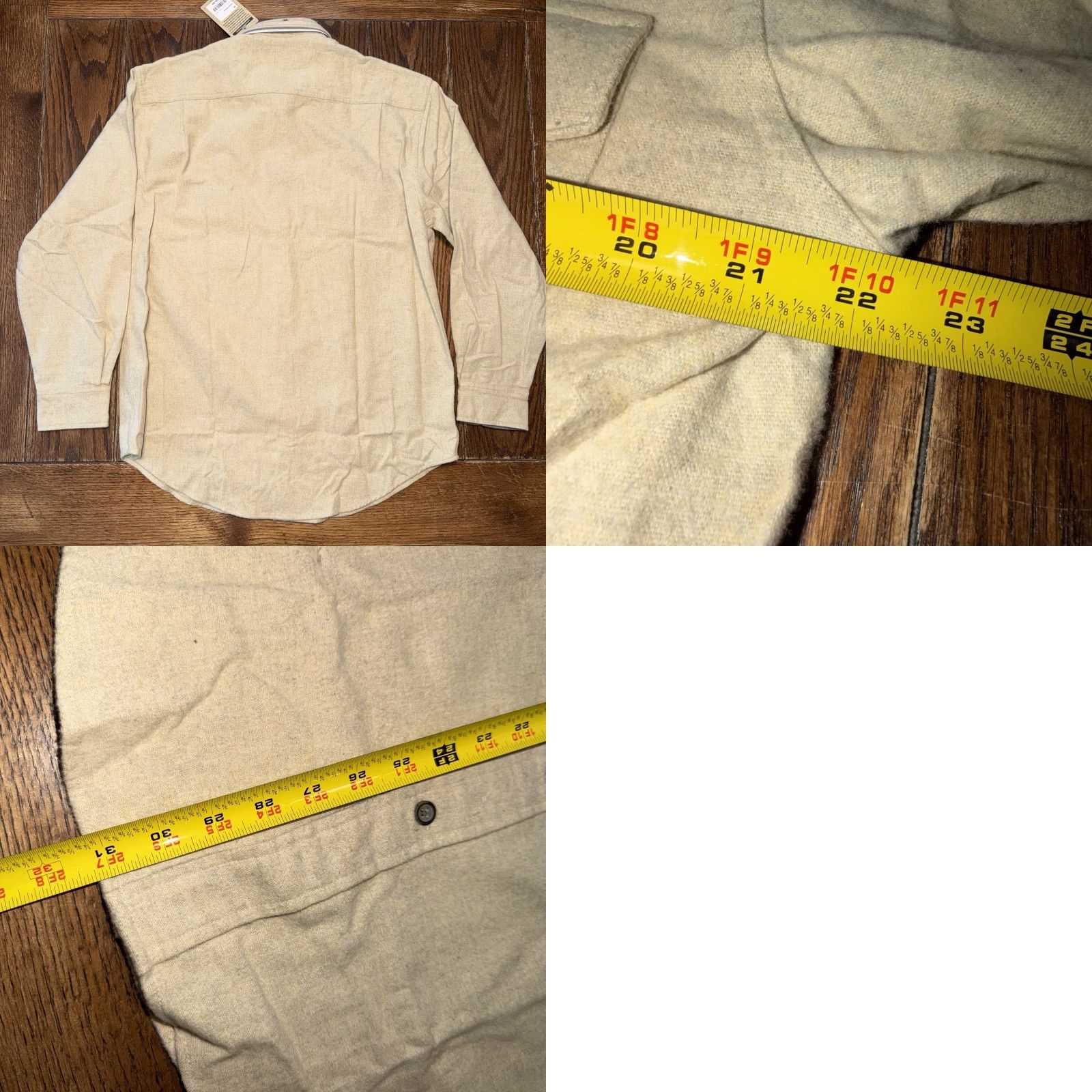 Vintage St. John's Bay Chamois Cloth Shirt Mens Medium Button-Up Vanilla Heather NWT Size US M / EU 48-50 / 2 - 8 Thumbnail