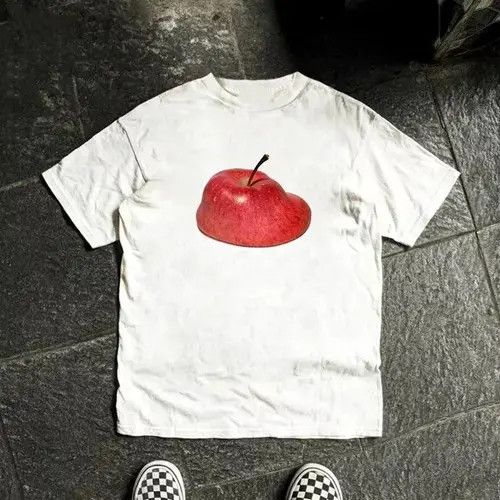 VIBE Aikawa x Iriki Apple print loose casual retro cotton t-shirt Size US M / EU 48-50 / 2 - 1 Thumbnail