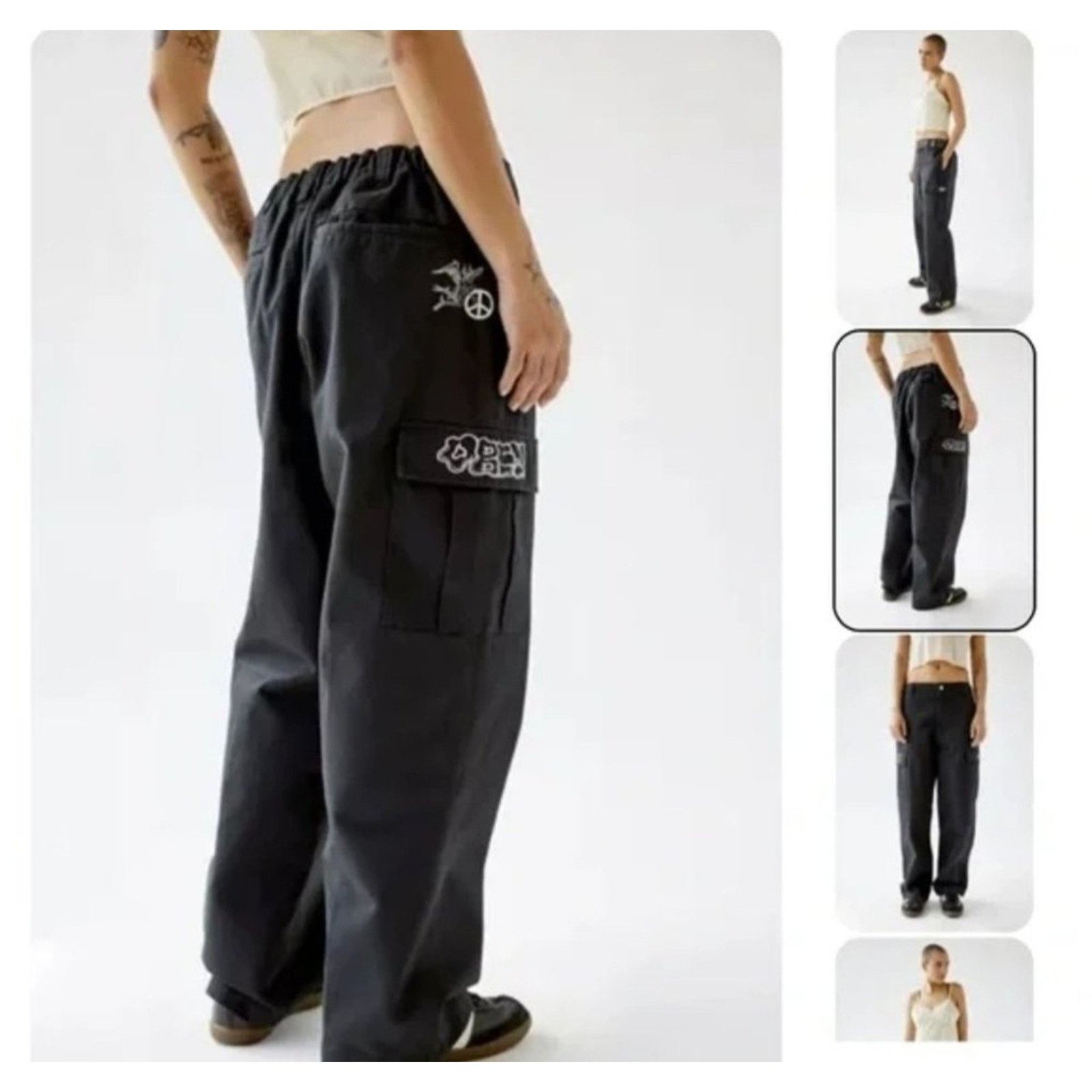 Obey Obey Pants Y2K Cargo Skate Baggy Grunge Gothic Embroidered Size 26" / US 2 / IT 38 - 2 Thumbnail