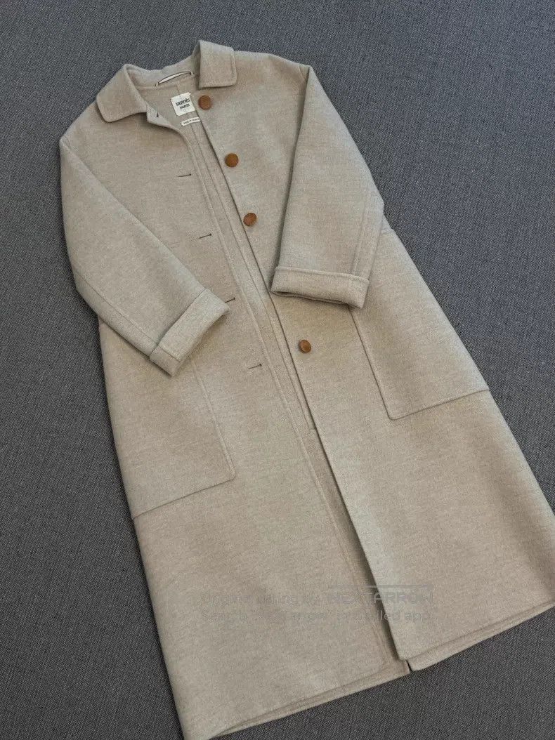 Hermes Hermes 25-year style beige single-breasted collar overcoat Size XXS / US 00 / IT 34 - 1 Thumbnail