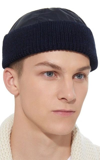 Lanvin Navy Wool Nylon Beanie $365