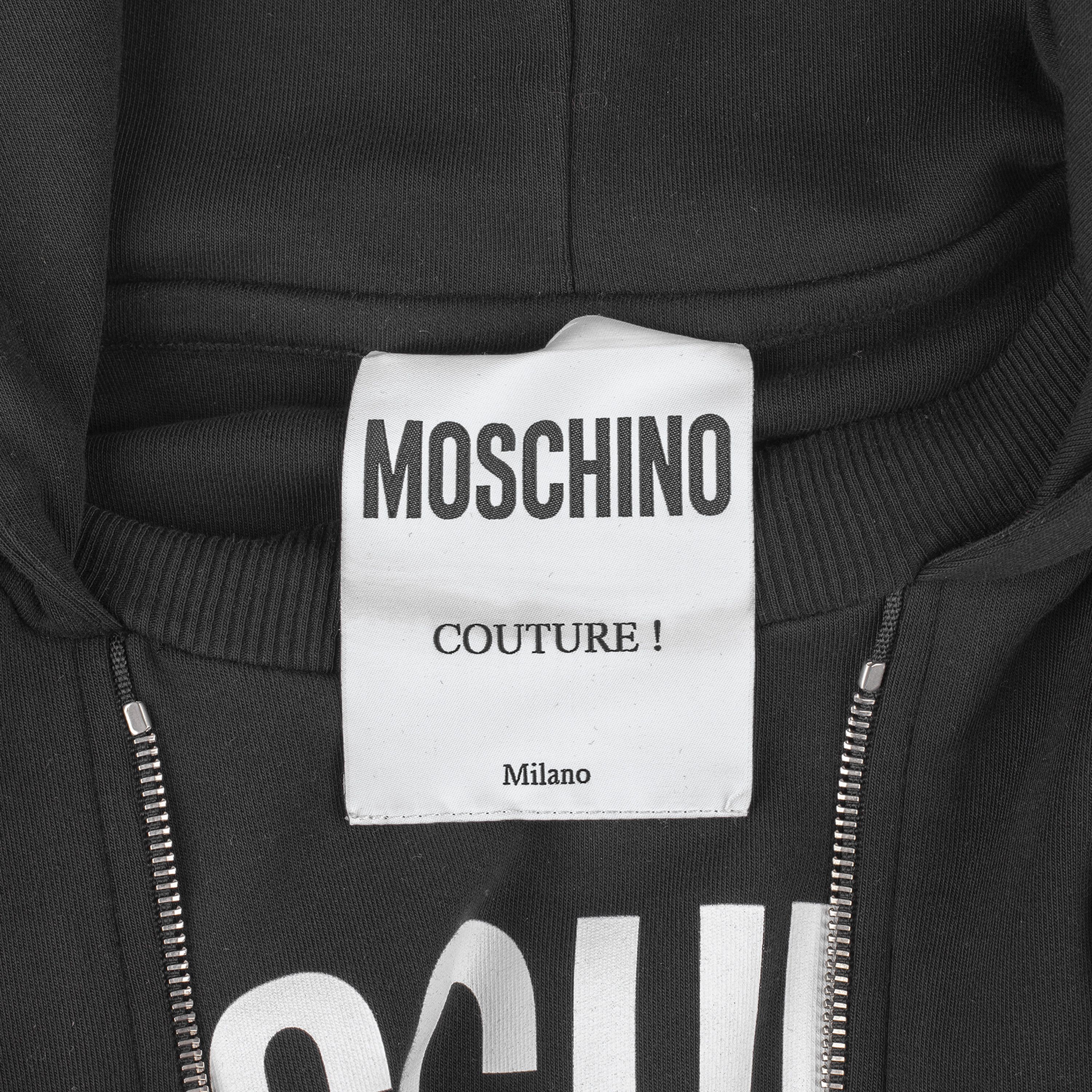 Moschino Moschino Trompe L'oeil Black Hoodie Size S / US 4 / IT 40 - 3 Thumbnail