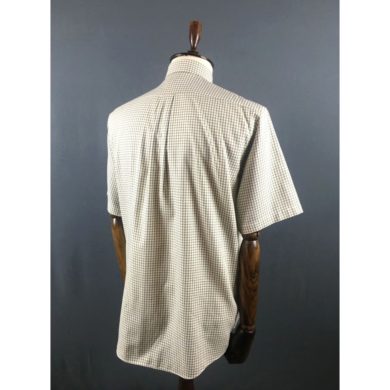 Vintage L.L. Bean Shirt Cotton Ivory Men M Button-Down Short Sleeve Regular Check Wrinkle Resistant Vintage No Size US M / EU 48-50 / 2 - 3 Thumbnail