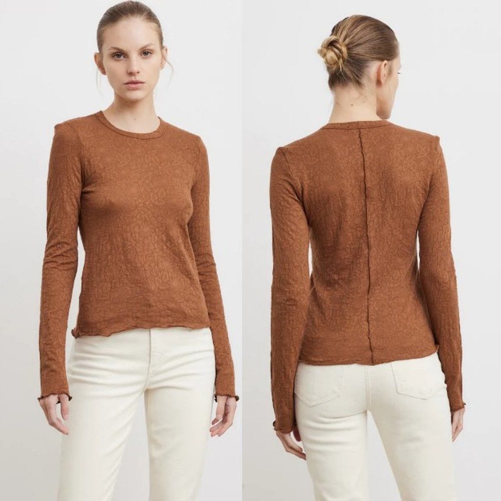 Rag & Bone NWT New $175 Rag & Bone Gemma Jacquard Long Sleeve Brown To Size XXS / US 00 / IT 34 - 1 Thumbnail