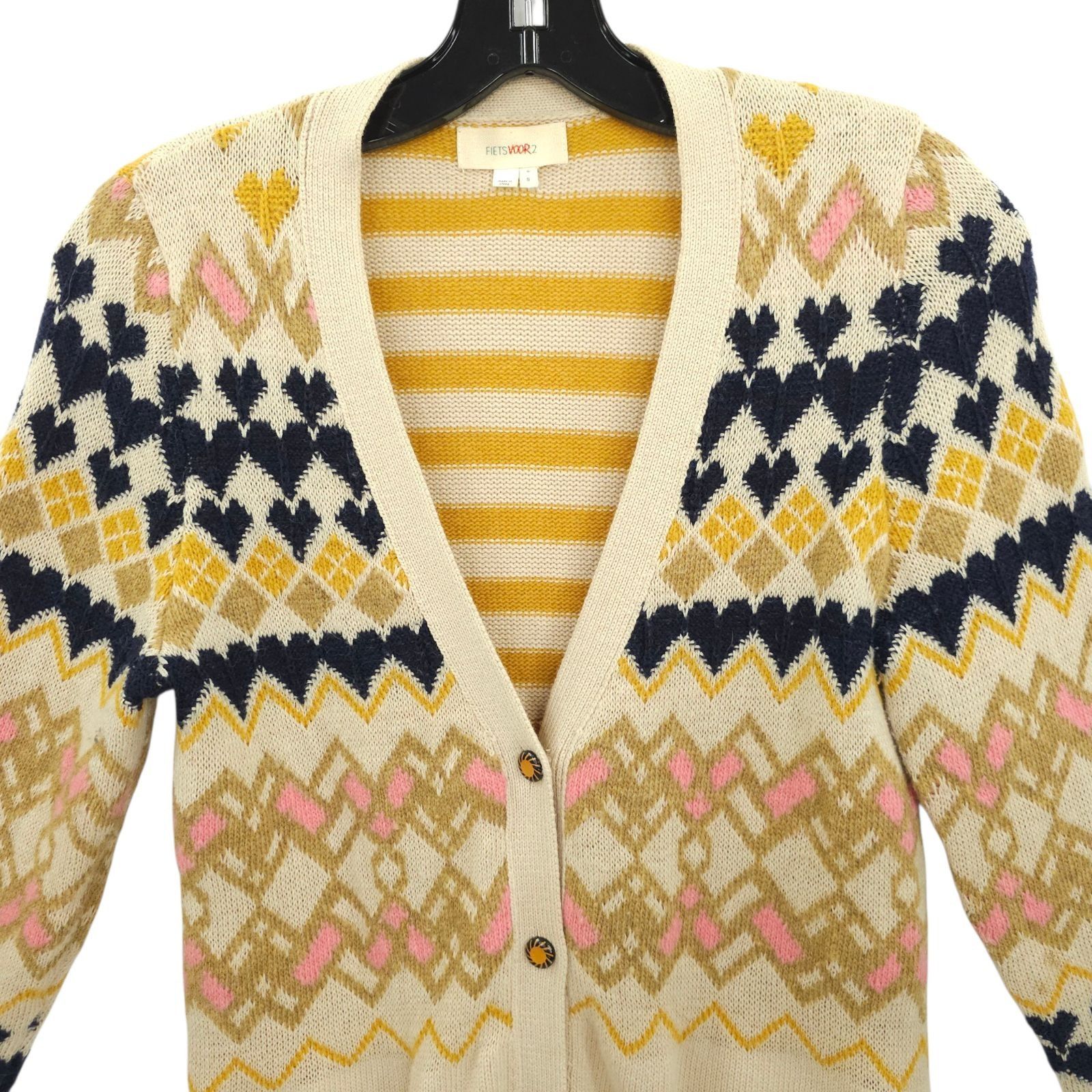 Anthropologie Fiets Voor 2 Anthropologie Fair Isle Knit Cardigan Sweater S Size S / US 4 / IT 40 - 9 Thumbnail