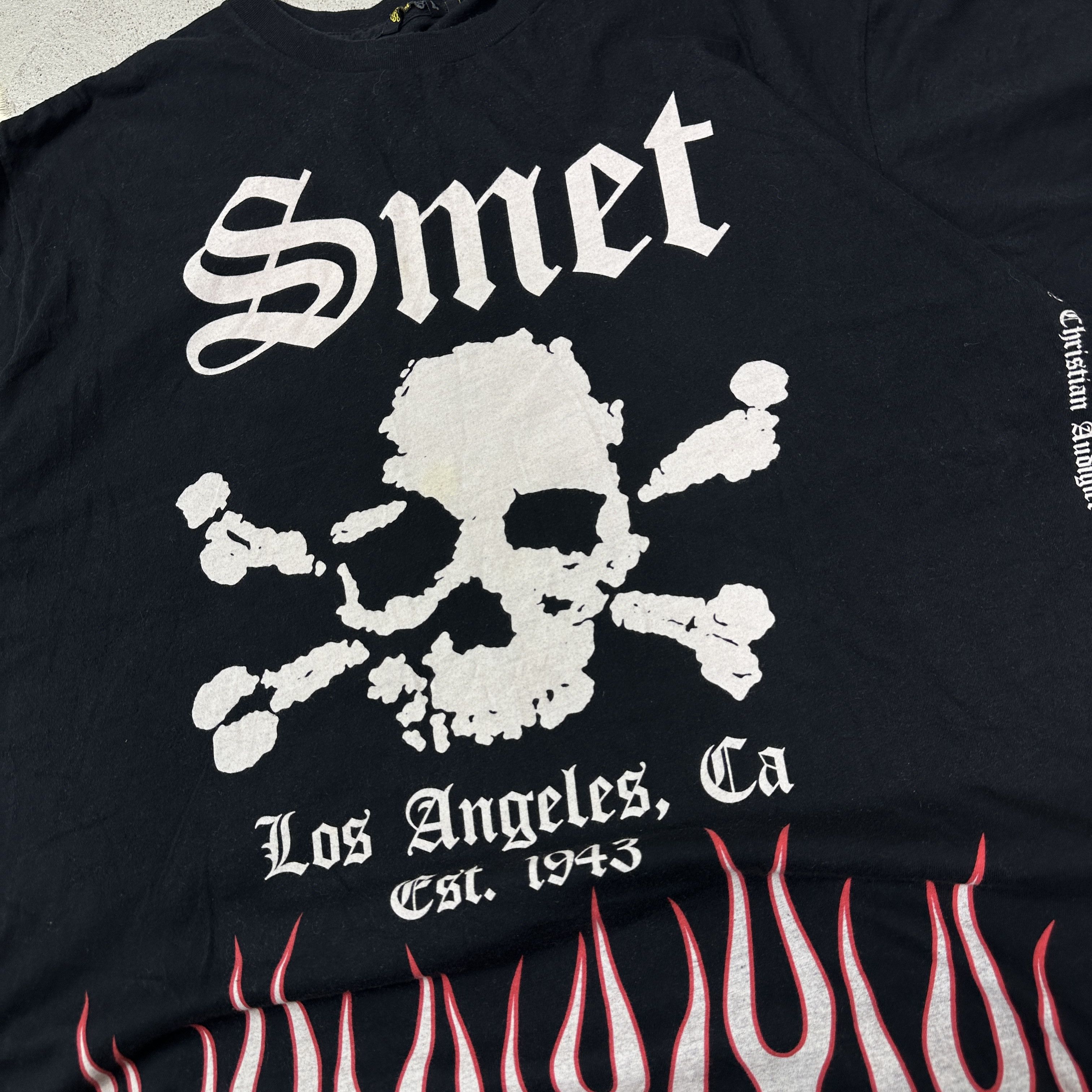 Christian Audigier Vintage Grunge Opium Smet by Audigier Skull T-shirt Y2K Size US XL / EU 56 / 4 - 3 Thumbnail