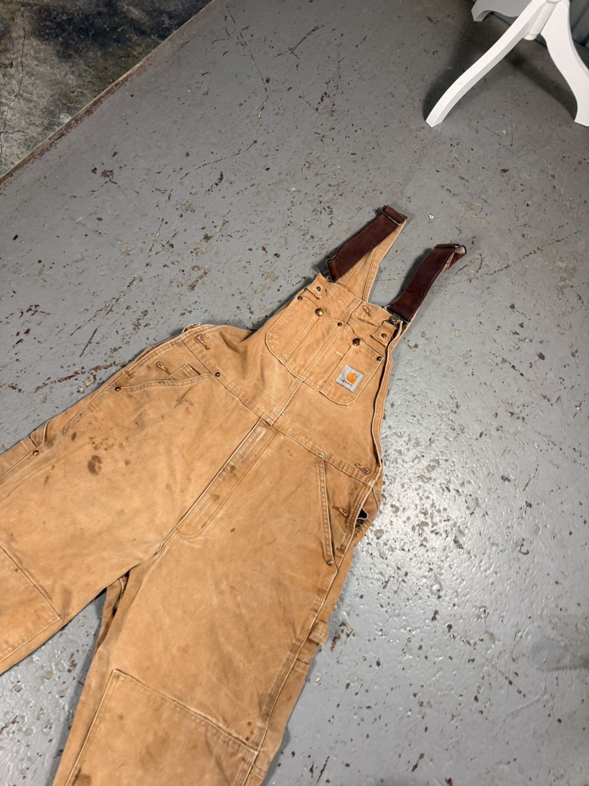 Vintage Perfectly Distressed Carhartt Beige Overalls