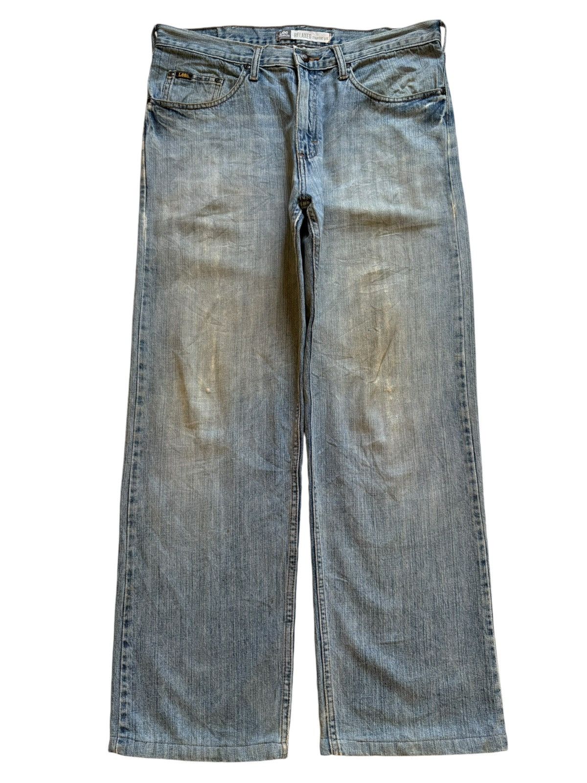 Lee Vintage Lee Relaxed Faded Mud Wash Distressed Jeans Size US 35 - 1 Thumbnail