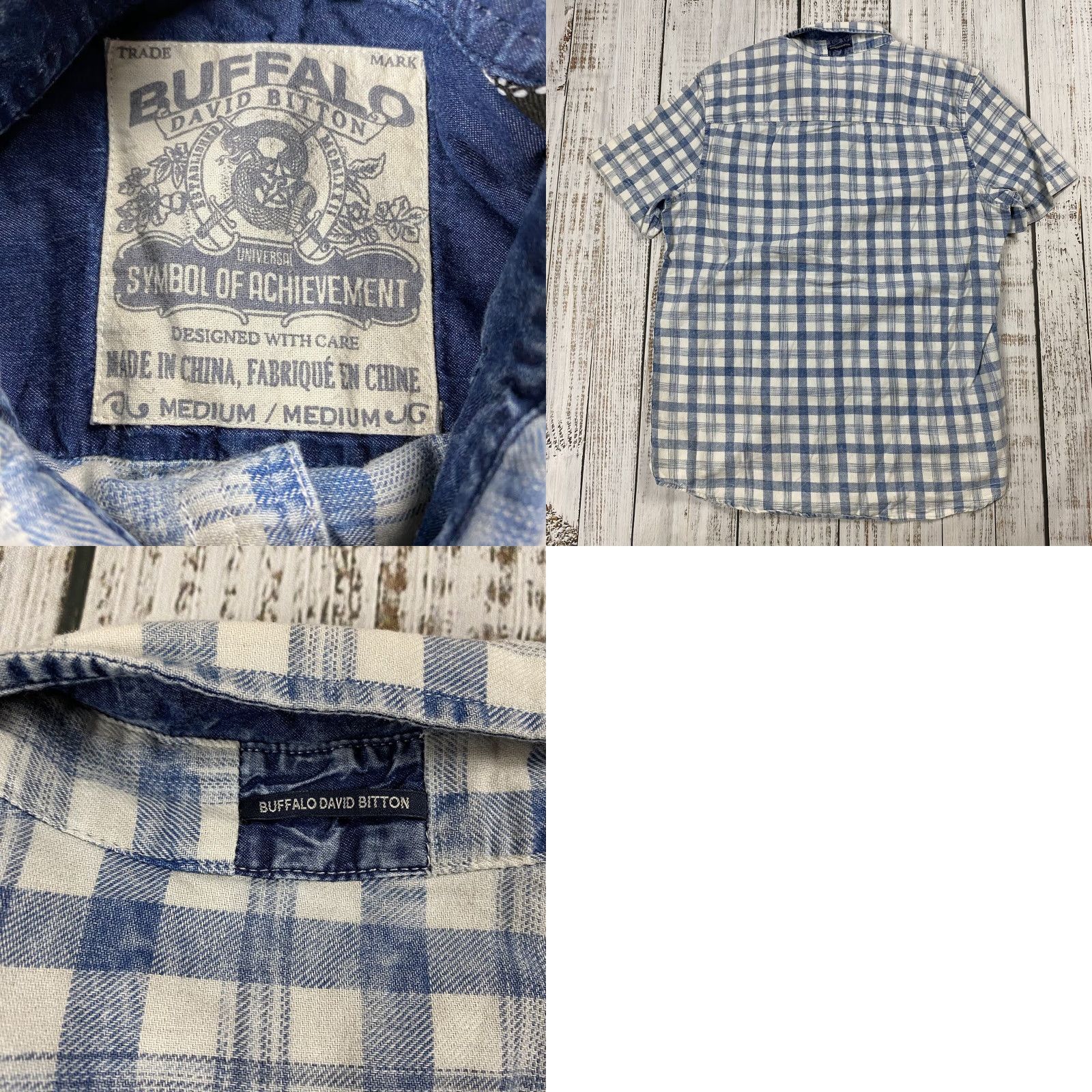Buffalo David Bitton BUFFALO DAVID BITTON PLAID WESTERN SHIRT SHORT SLEEVE WHITE BLUE MENS SIZE M Size US M / EU 48-50 / 2 - 8 Thumbnail