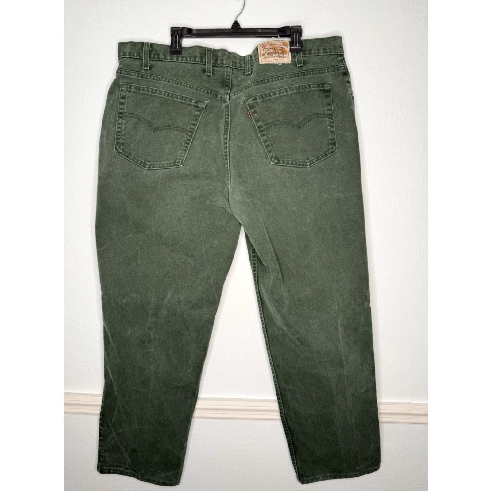 Levi's VINTAGE Levi's 545 Jeans 42x30 Green USA Gold Tab 90s Y2K Levis 545 Straight Jeans Mens 5-Pocket Zip Fly Button Fly Regular 30in Inseam Size US 42 / EU 58 - 2 Thumbnail
