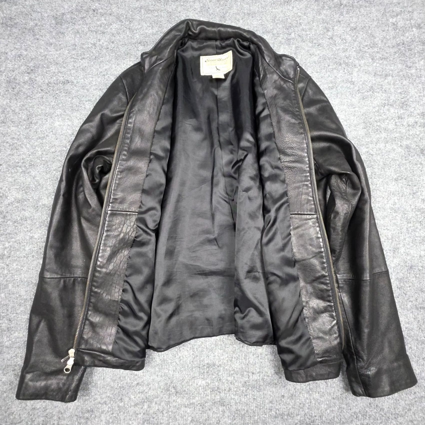 Eddie Bauer Eddie Bauer Leather Jacket Men Large Full Zip Bomber Black Size US L / EU 52-54 / 3 - 3 Thumbnail