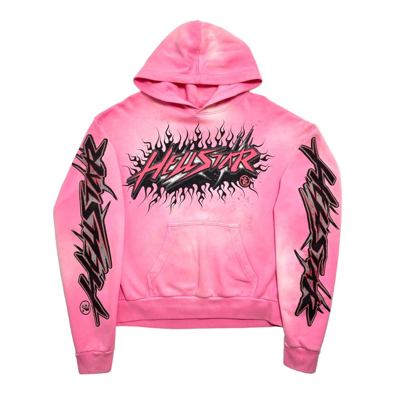 Pre-owned Hellstar Studios Brainwashed Hooded Sweatshirt Pink