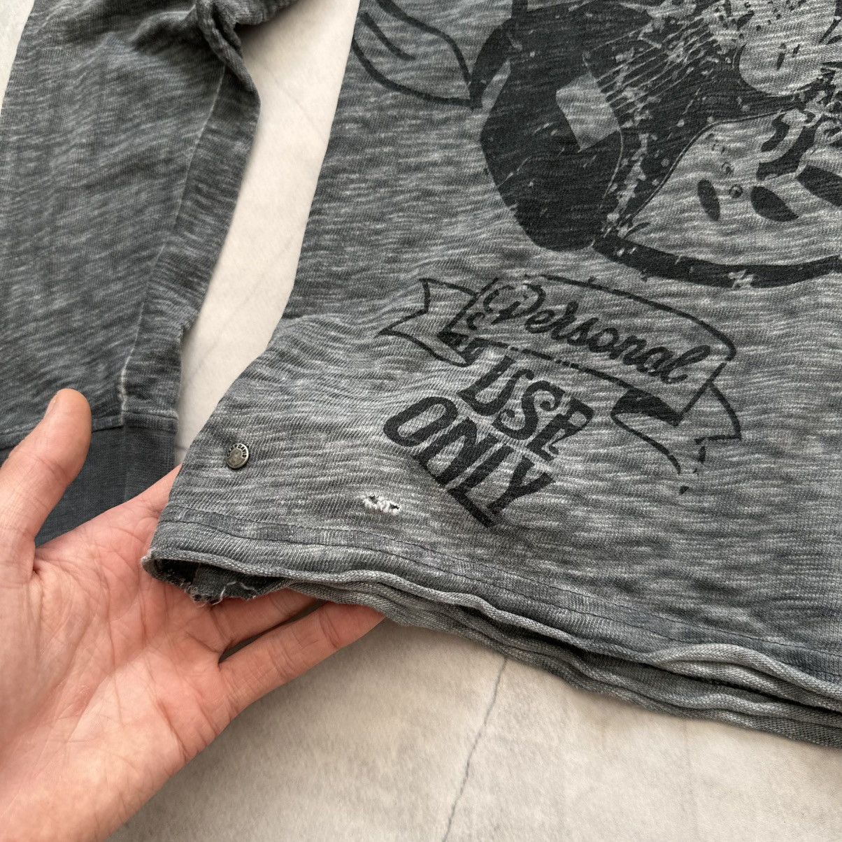 Hysteric Glamour Y2K Tribal Distressed Long Sleeve Hoodie Number Nine Style Size US L / EU 52-54 / 3 - 6 Thumbnail