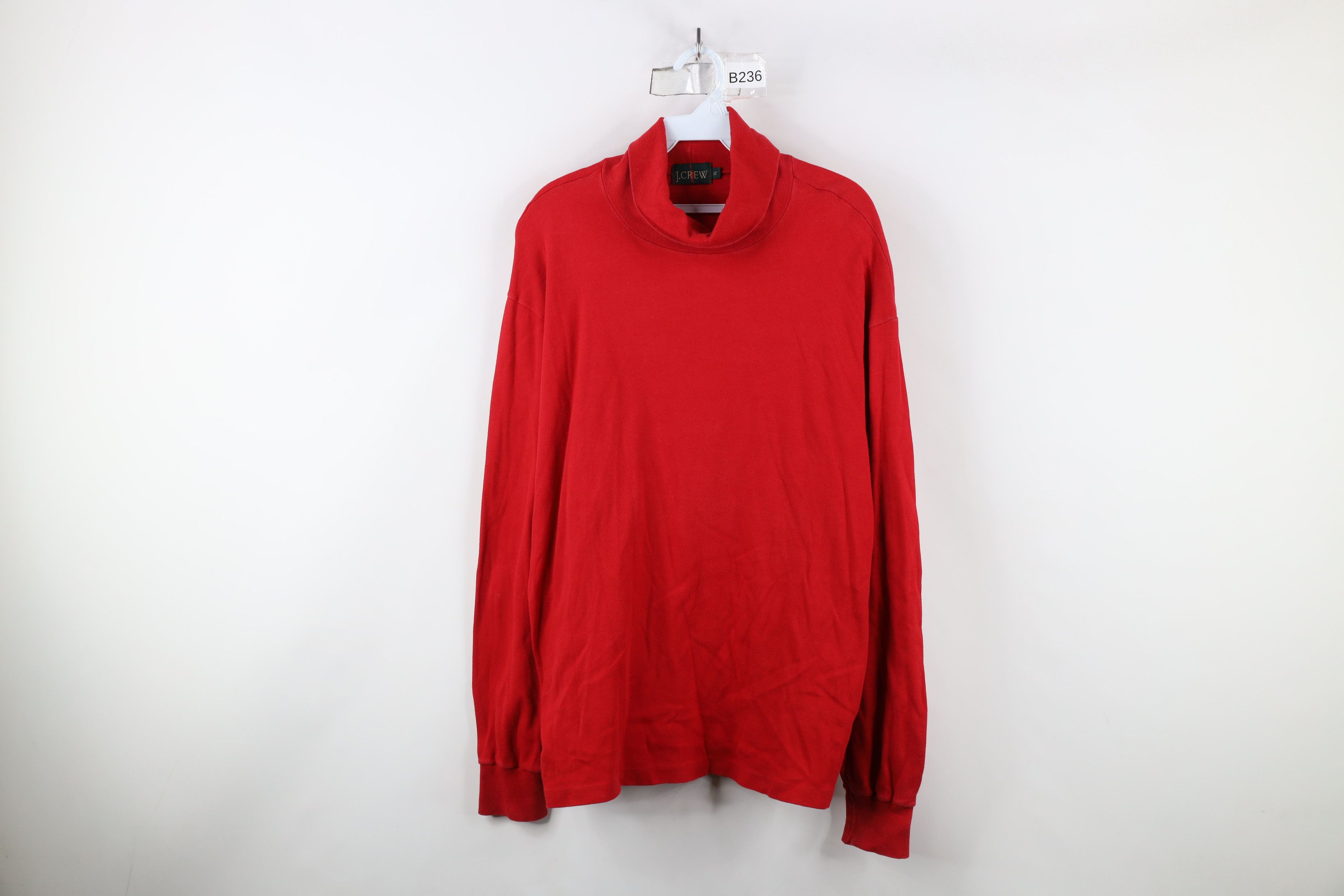 J.Crew × Vintage Vintage 90s J Crew Long Sleeve Turtleneck T-Shirt Red USA Size US XL / EU 56 / 4 - 1 Thumbnail