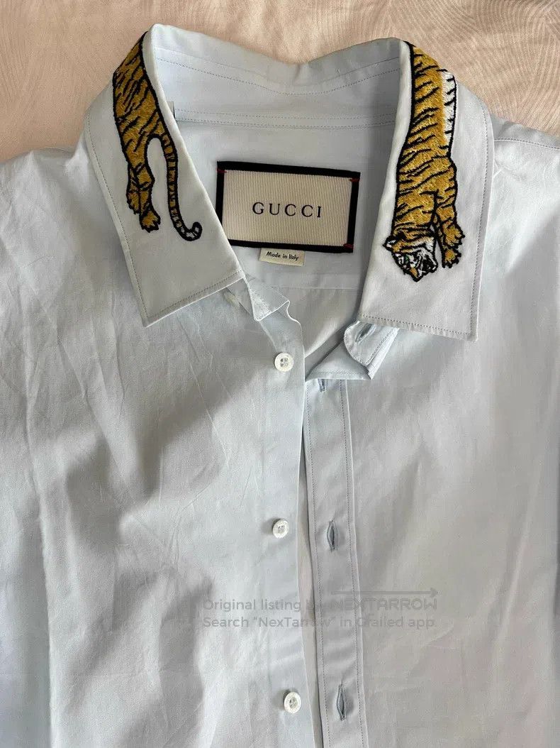 Gucci Gucci Size39 Light blue shirt Size US XXS / EU 40 - 3 Thumbnail