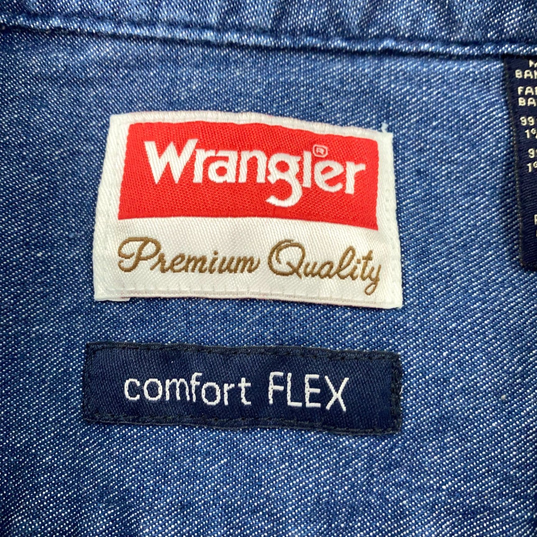 Wrangler Wrangler Denim Shirt Mens XL Blue Comfort Flex Cowboy Stretch Shirt Size US XL / EU 56 / 4 - 3 Thumbnail