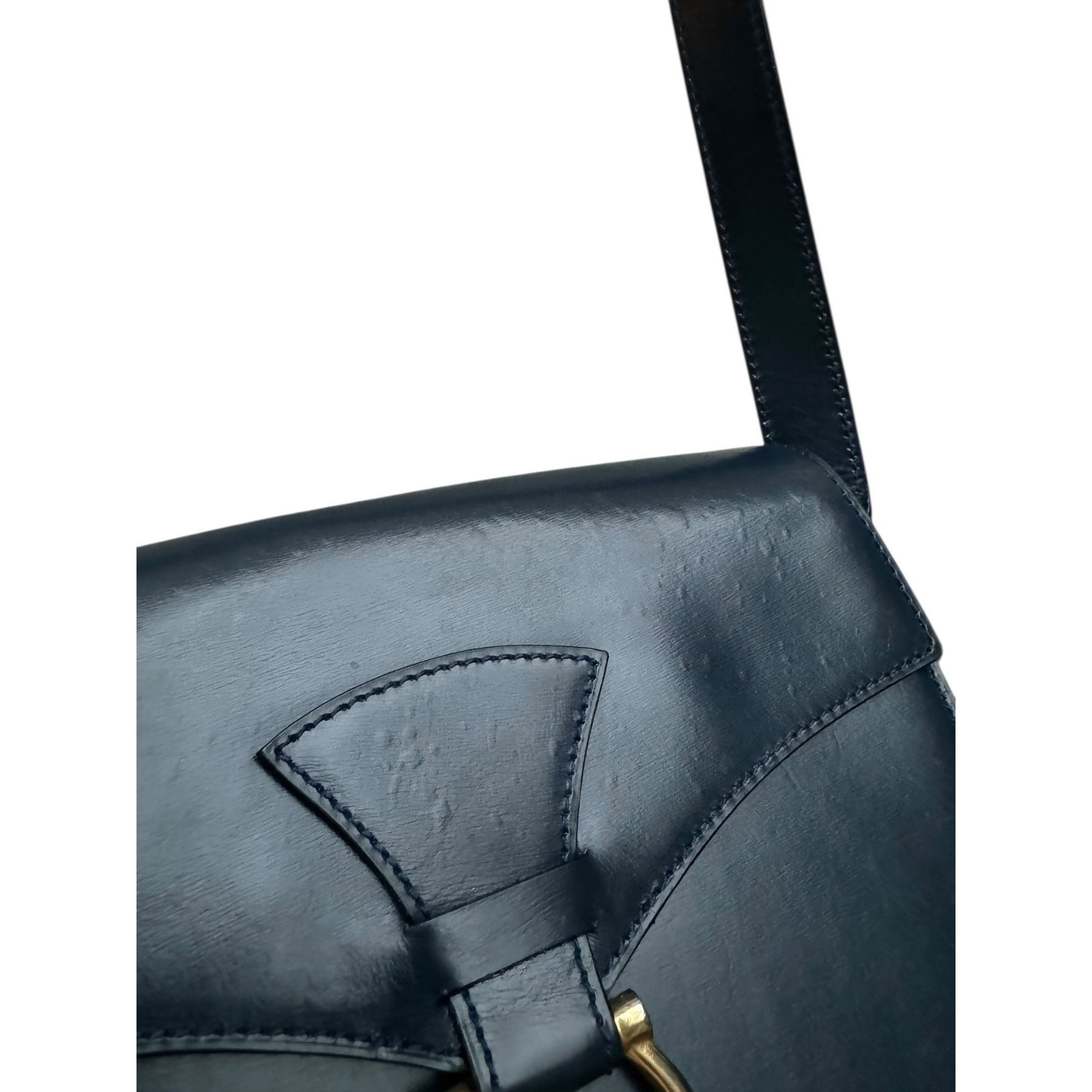 Celine Celine Vintage Navy Leather Shoulder Bag Made in France Size ONE SIZE - 6 Thumbnail