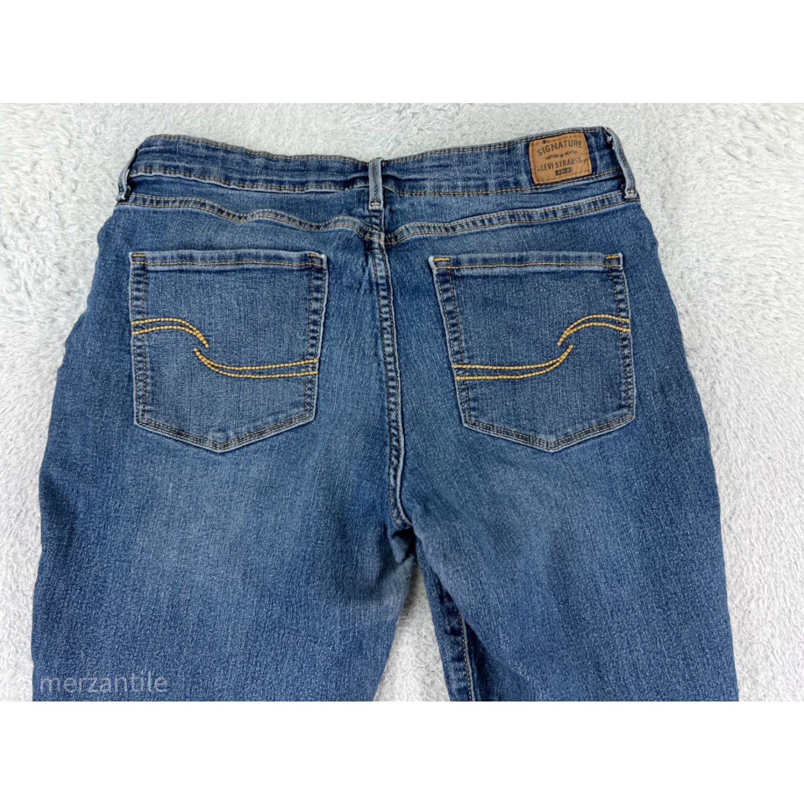 Levi's Levi's Women's Tapered Leg Denim Jeans 30 Blue Stretch Distressed Mid Rise Cotton Size 30" / US 8 / IT 44 - 3 Thumbnail